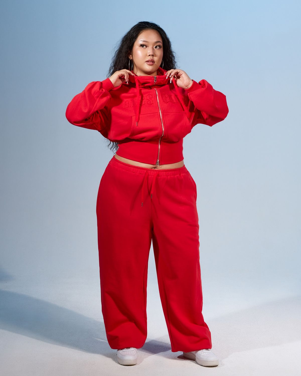 쿨시스(COOLSIS) CS BASSC HIGH-NECK HOODIE ZIP-031 (RED)