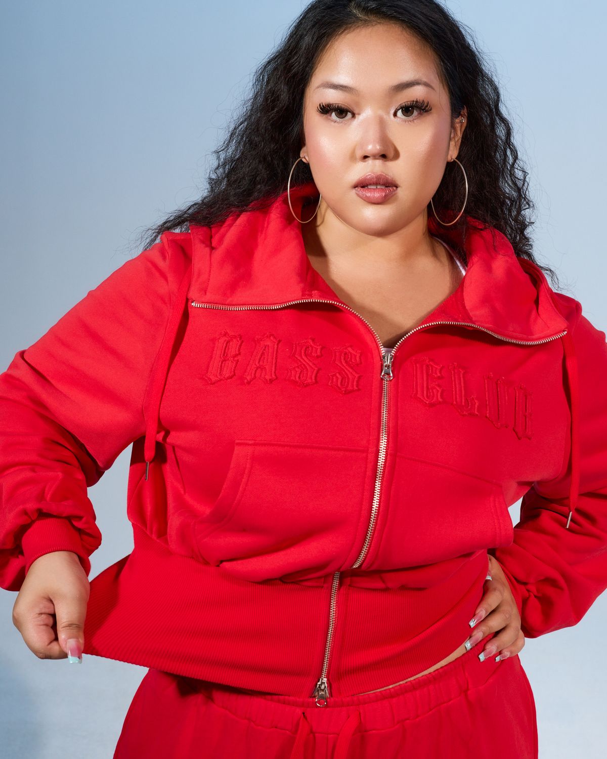 쿨시스(COOLSIS) CS BASSC HIGH-NECK HOODIE ZIP-031 (RED)