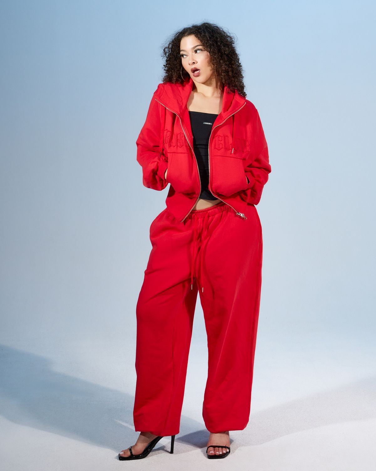 쿨시스(COOLSIS) CS BASSC HIGH-NECK HOODIE ZIP-031 (RED)