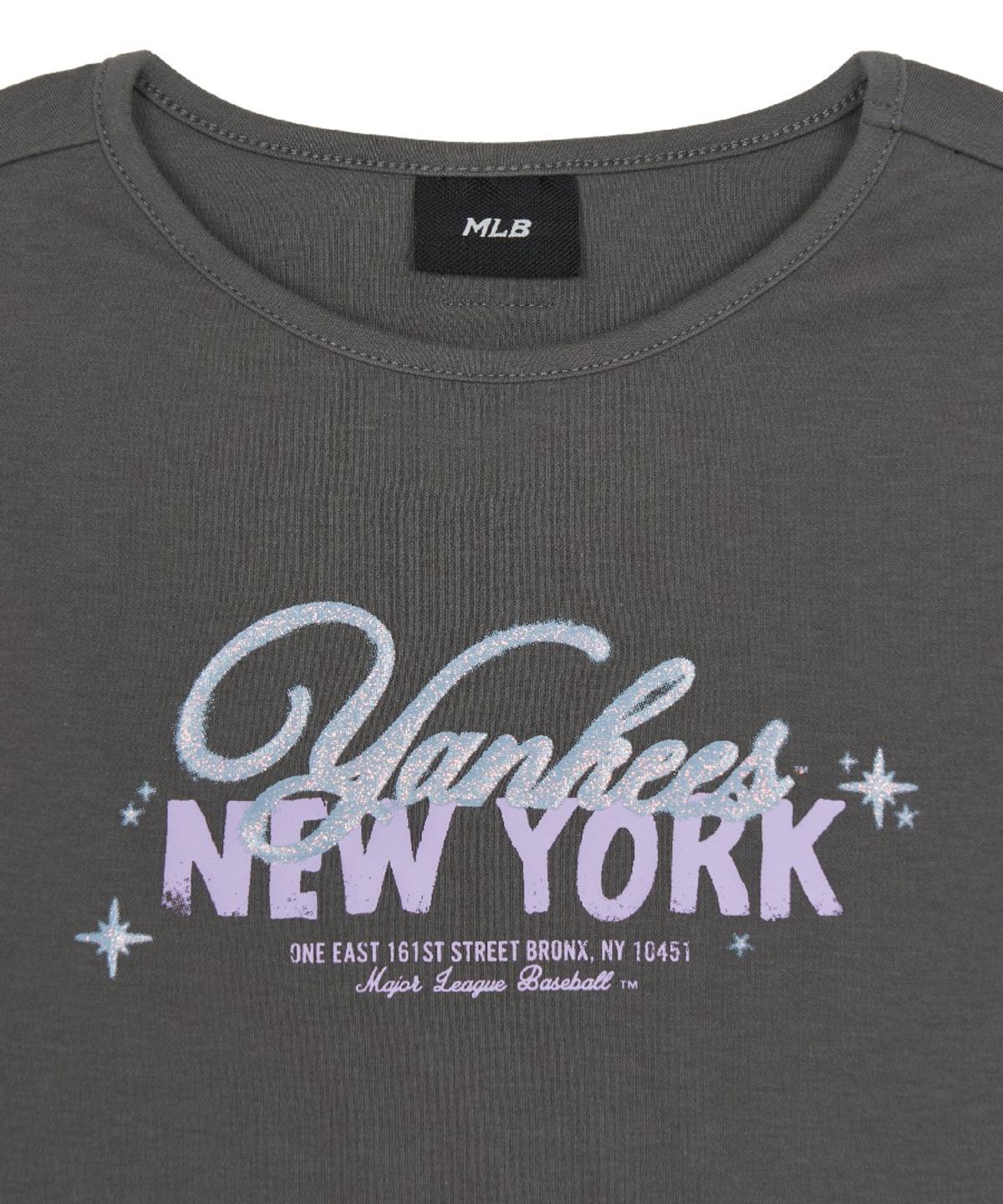 엠엘비 키즈(MLB KIDS) 스포티브 걸즈 트임 티셔츠 NY (Charcoal Grey)