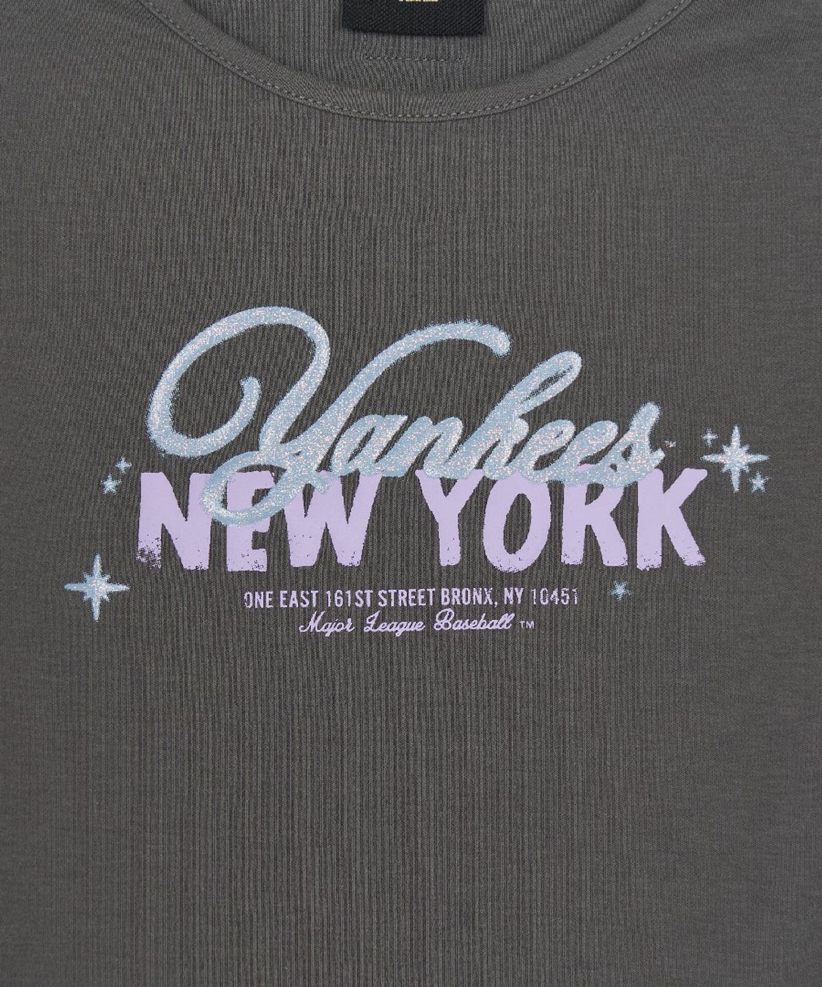 엠엘비 키즈(MLB KIDS) 스포티브 걸즈 트임 티셔츠 NY (Charcoal Grey)