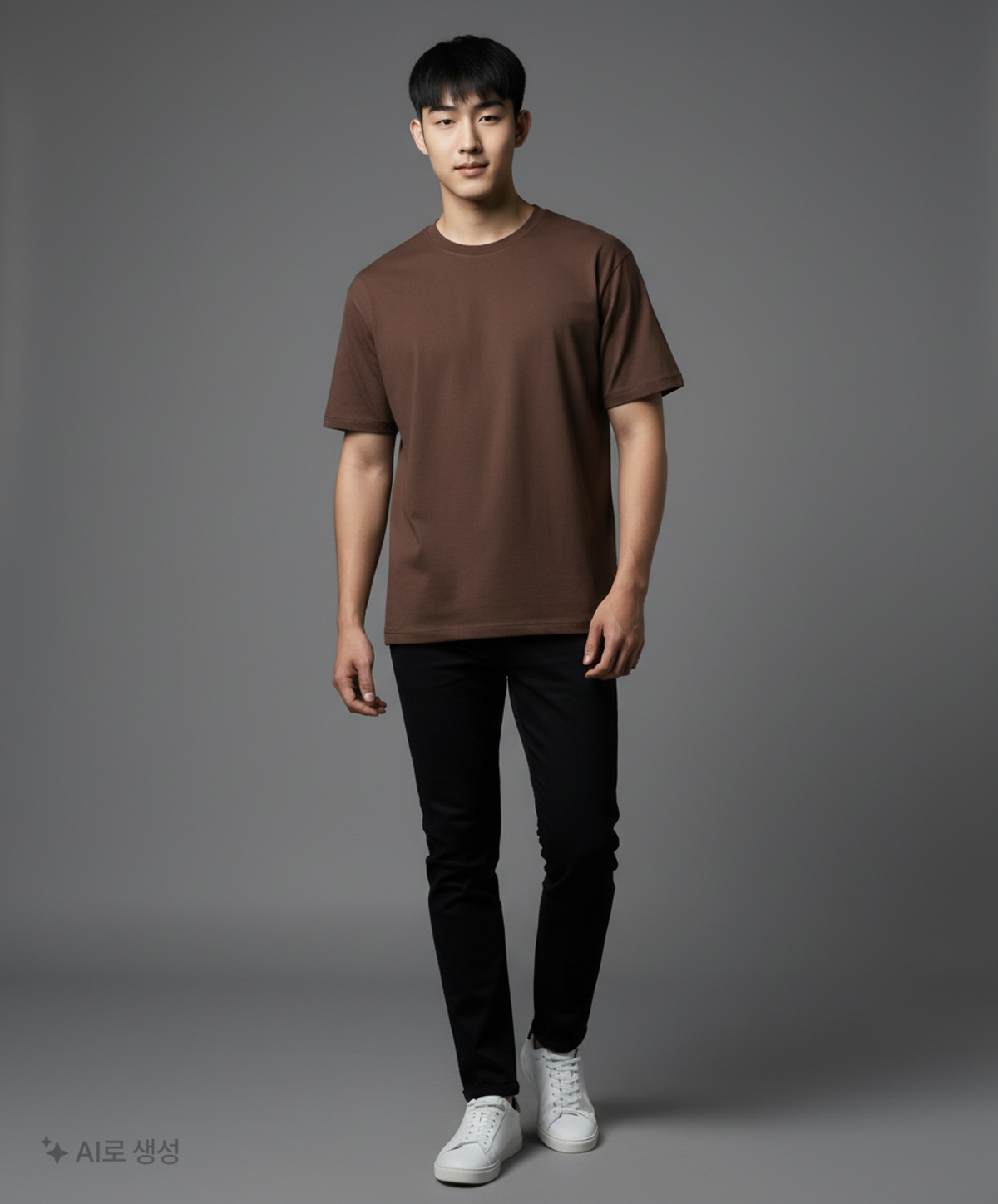 무신사 스탠다드(MUSINSA STANDARD) [쿨탠다드] 오버사이즈 크루 넥 티셔츠 [다크 브라운] XL