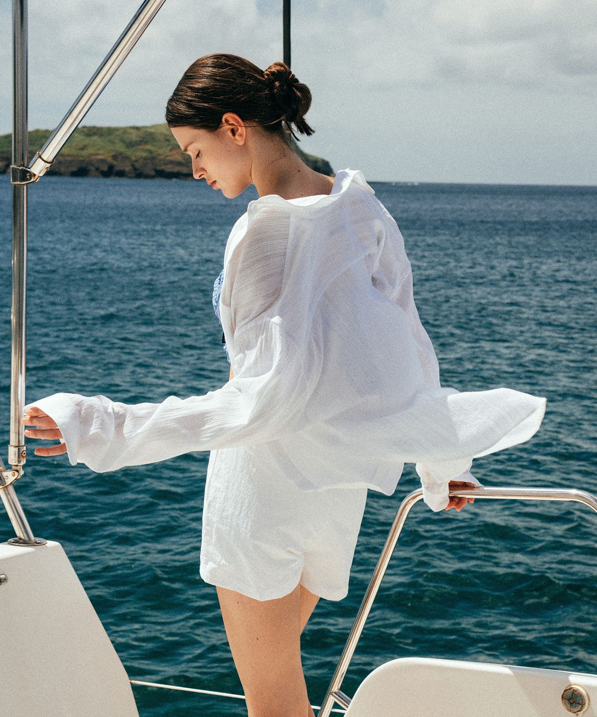 라메레이(LAMEREI) Summer White Shirt[LMBFSU25SH5301]-White