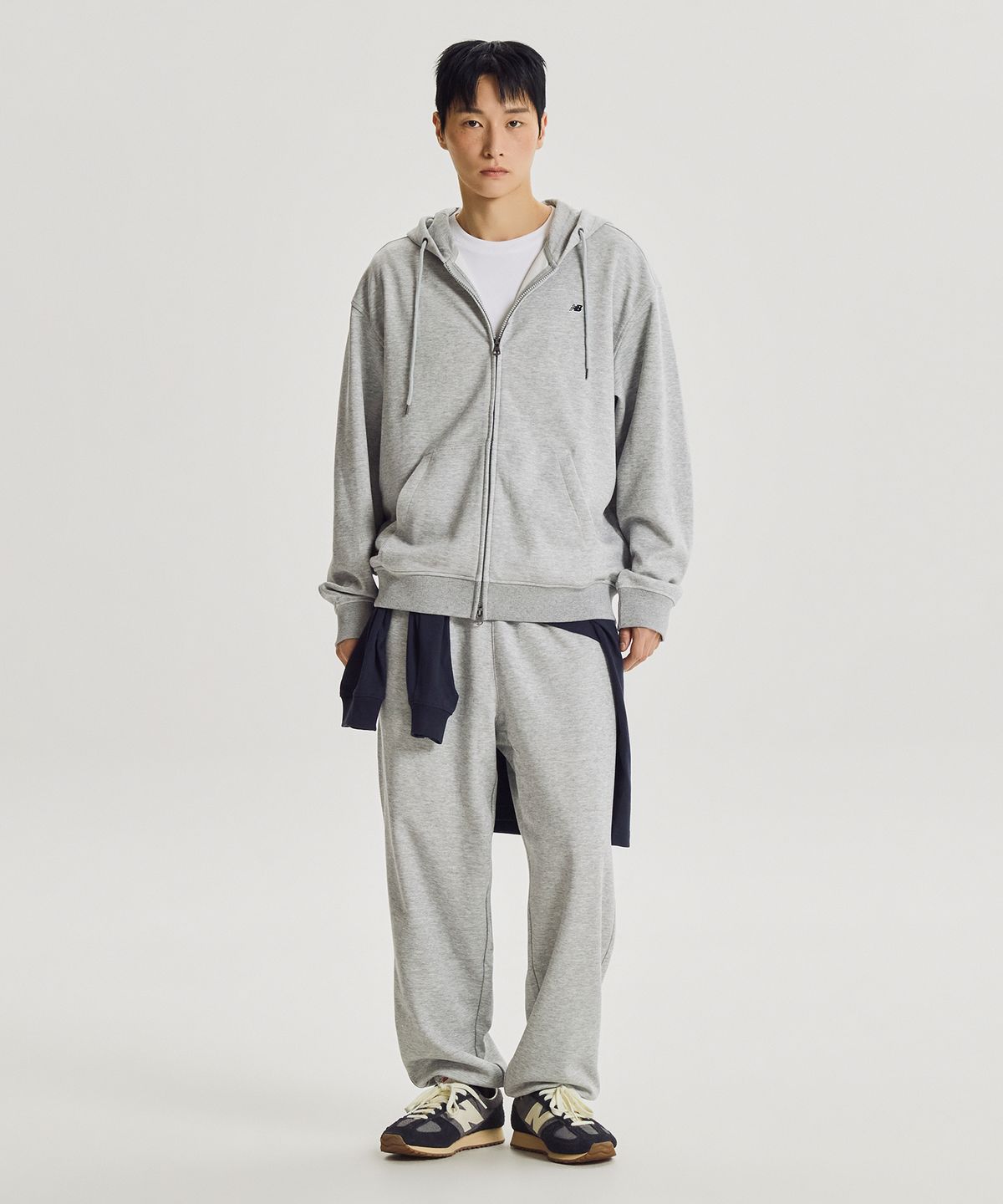 뉴발란스(NEW BALANCE) NBMDG41803 / UNI 에센셜 클래식 후드집업 (M/GRAY)