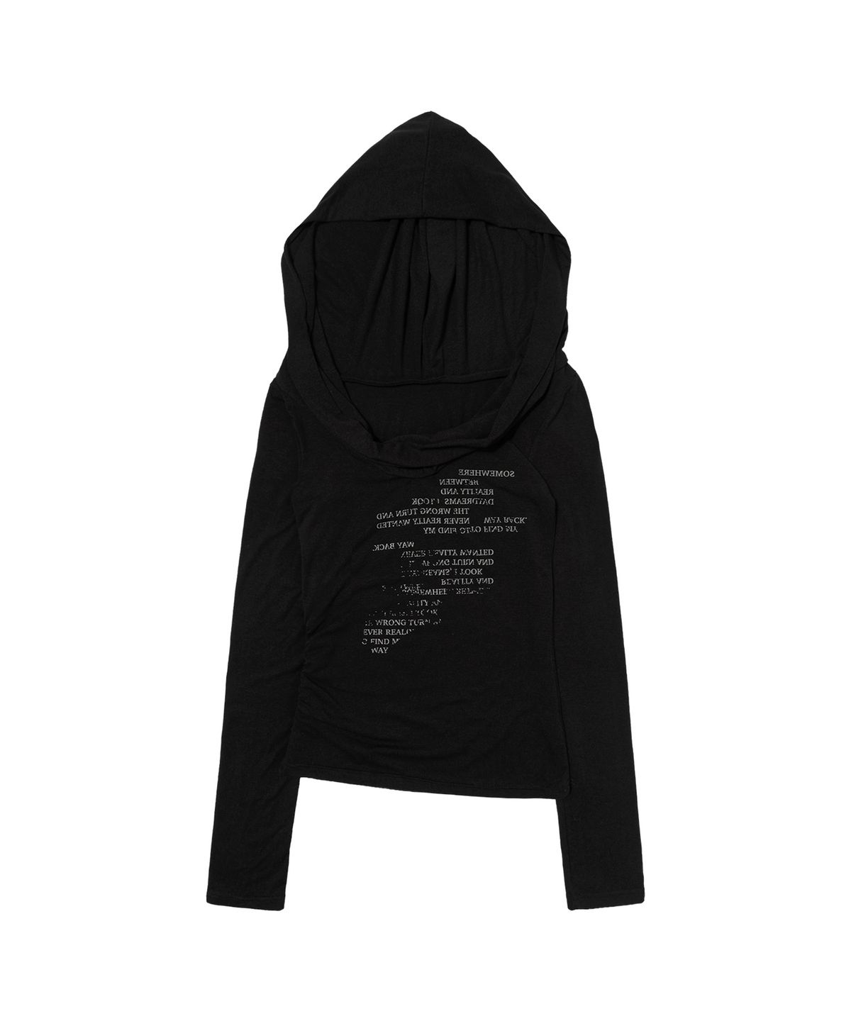 팬시클럽(FANCY CLUB) 드레이프 후디 롱슬리브 (BLACK) F26ZB521