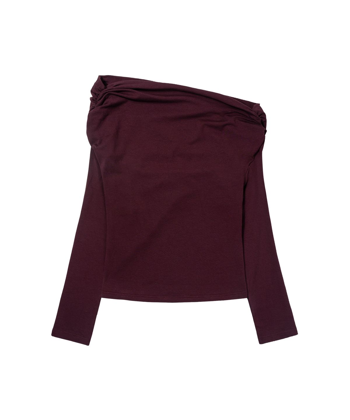 팬시클럽(FANCY CLUB) 아일렛 카울 원숄더 탑 (PLUM) F26ZB520