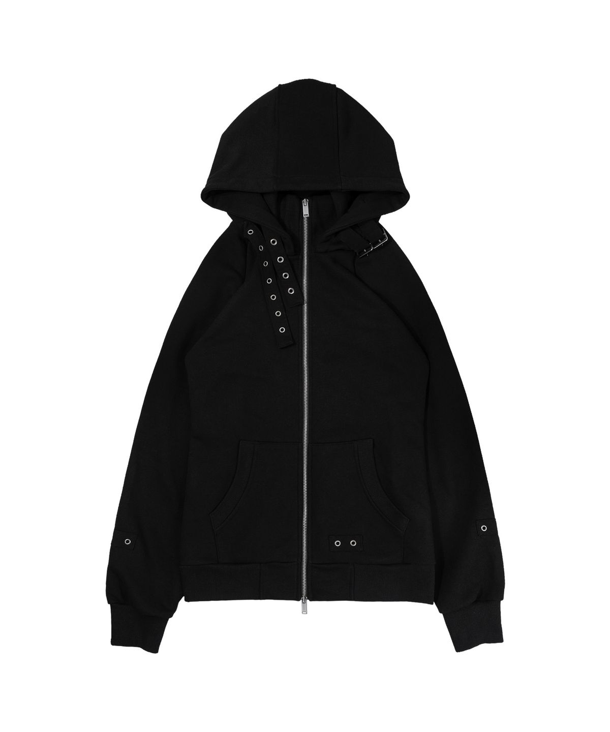 팬시클럽(FANCY CLUB) 레이어 버클 후드 집업 (BLACK) F26ZA509