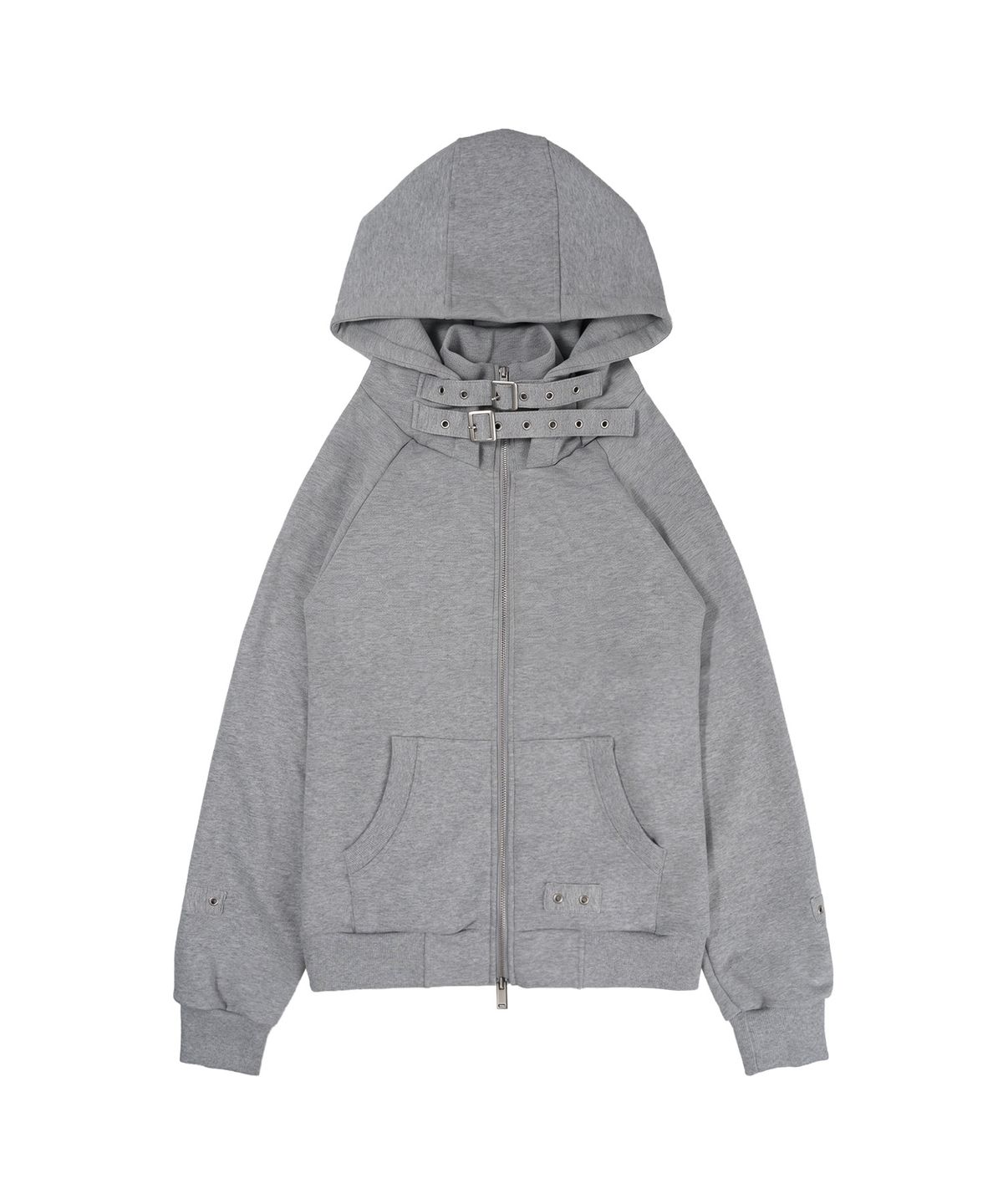 팬시클럽(FANCY CLUB) 레이어 버클 후드 집업 (MELANGE GRAY) F26ZA509