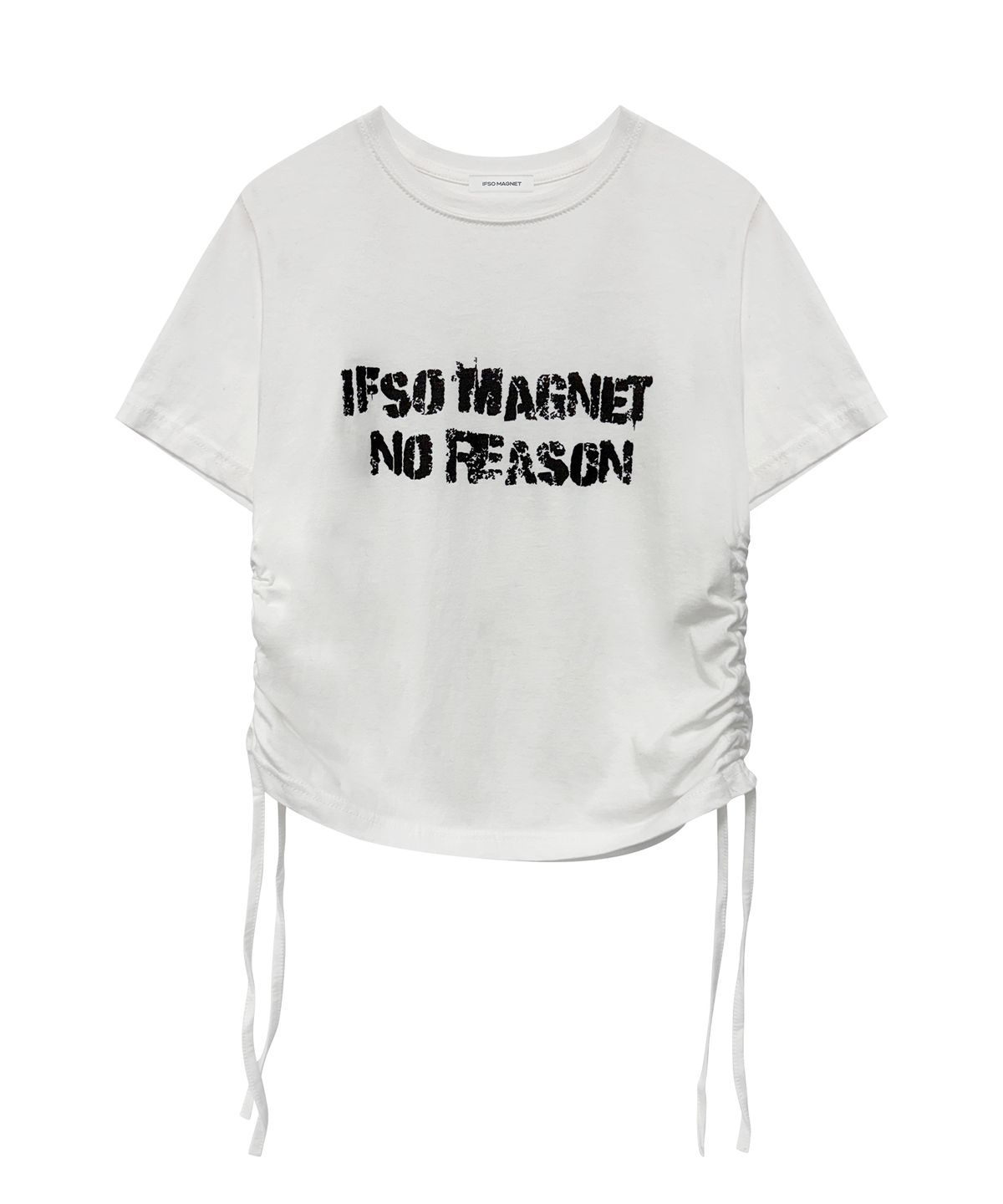 이프소마그넷(IFSO MAGNET) String Short Sleeve Print T-Shirt - WHITE
