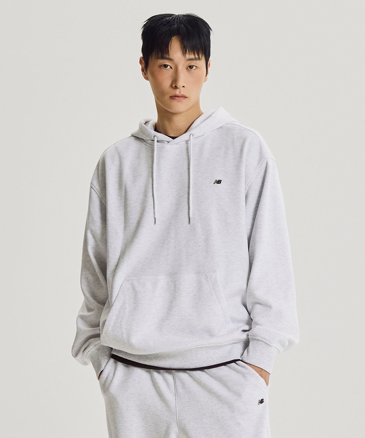 뉴발란스(NEW BALANCE) NBN0G41803 / UNI 에센셜 클래식 후드티 (A/GRAY)