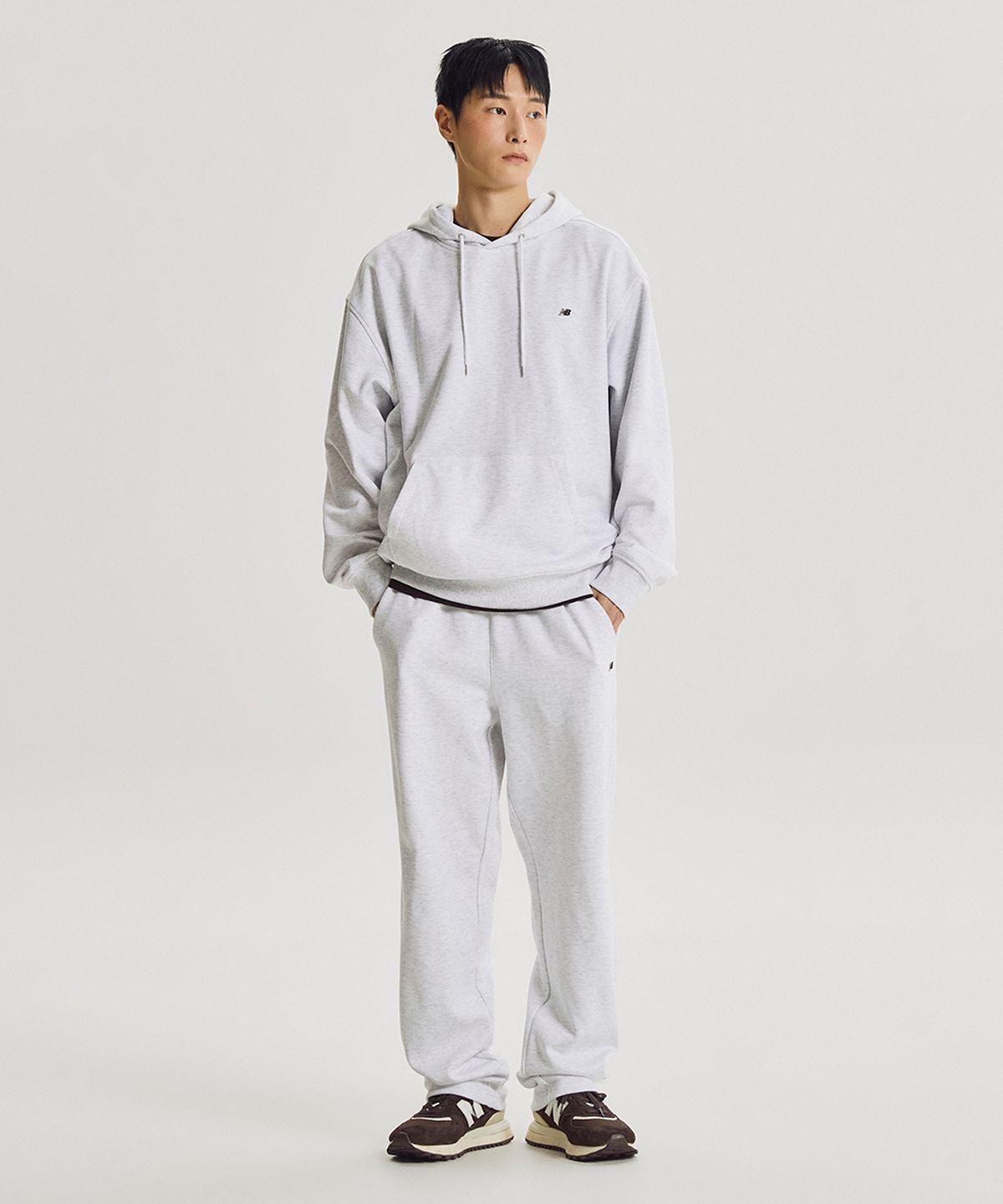뉴발란스(NEW BALANCE) NBN0G41803 / UNI 에센셜 클래식 후드티 (A/GRAY)