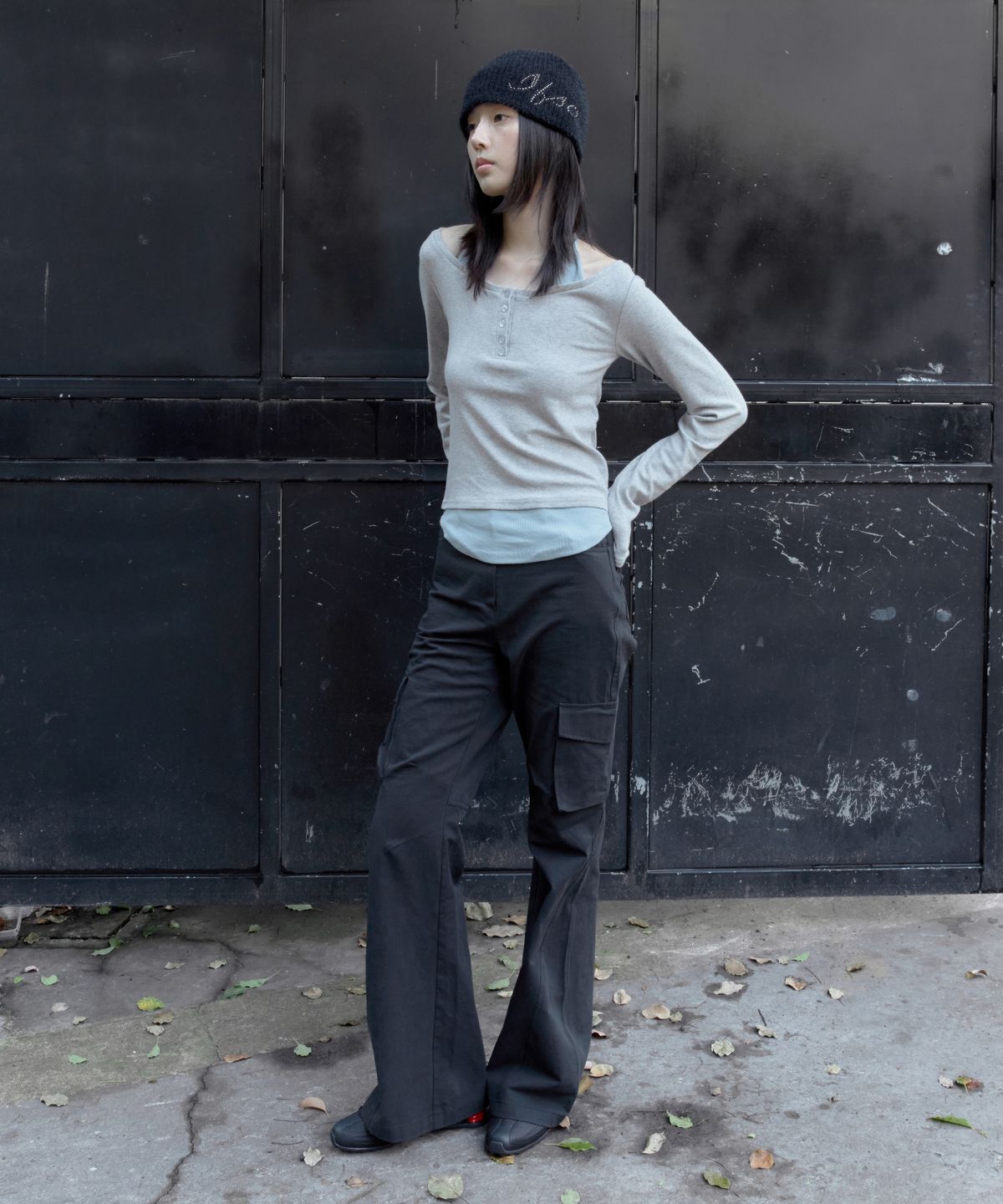 이프소마그넷(IFSO MAGNET) Halterneck Layered T-Shirt - GRAY