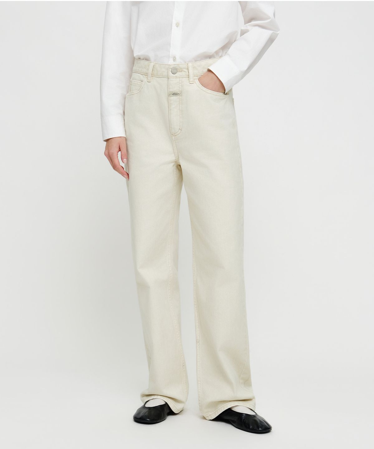 마리떼 프랑소와 저버(MARITHÉ + FRANҪOIS GIRBAUD) W STRAIGHT DENIM PANTS cream