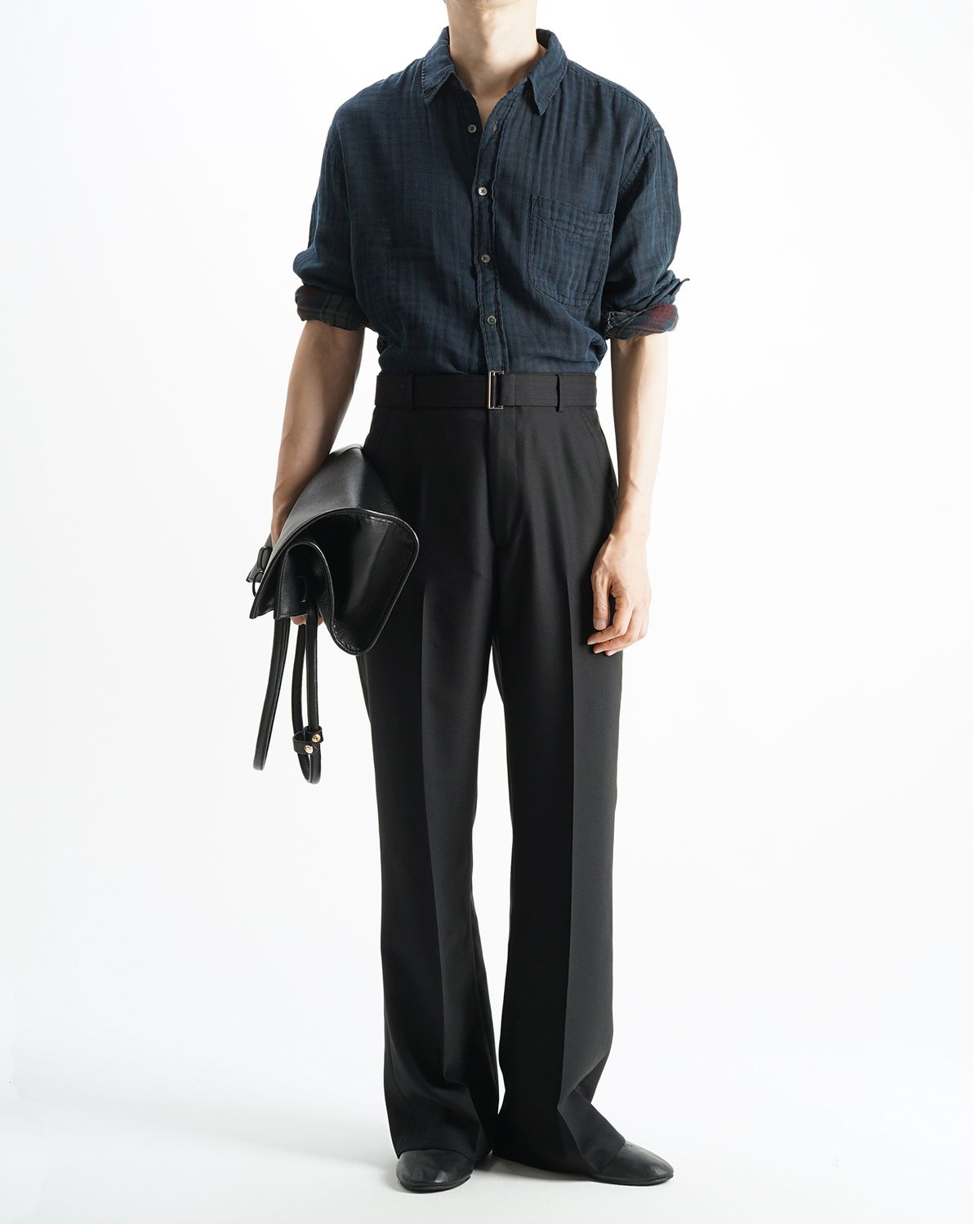 포커페이스(POKERFACE) VINTAGE DYED DOUBLE FACE SHIRTS REVERSE (JAPAN FABRIC)
