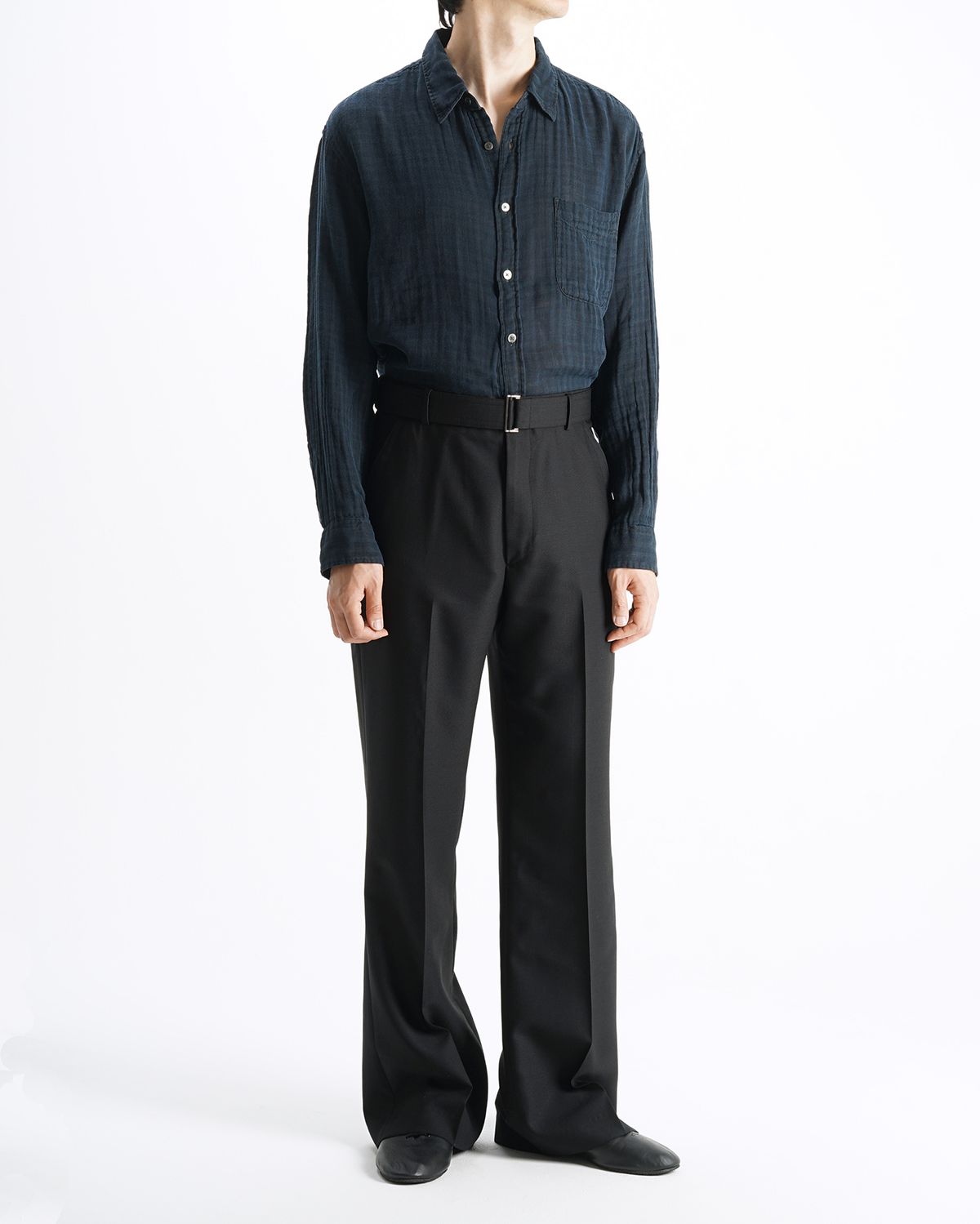 포커페이스(POKERFACE) VINTAGE DYED DOUBLE FACE SHIRTS REVERSE (JAPAN FABRIC)
