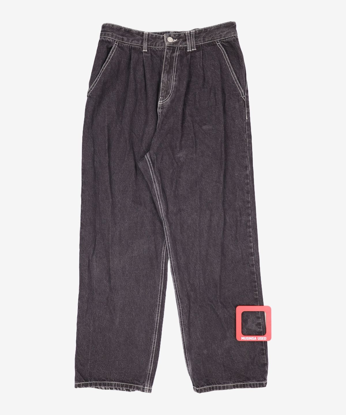 데케트(DECET) [AMC 데님]Dawn 2Pleats Wide Jeans DCPT007AshBlack 30