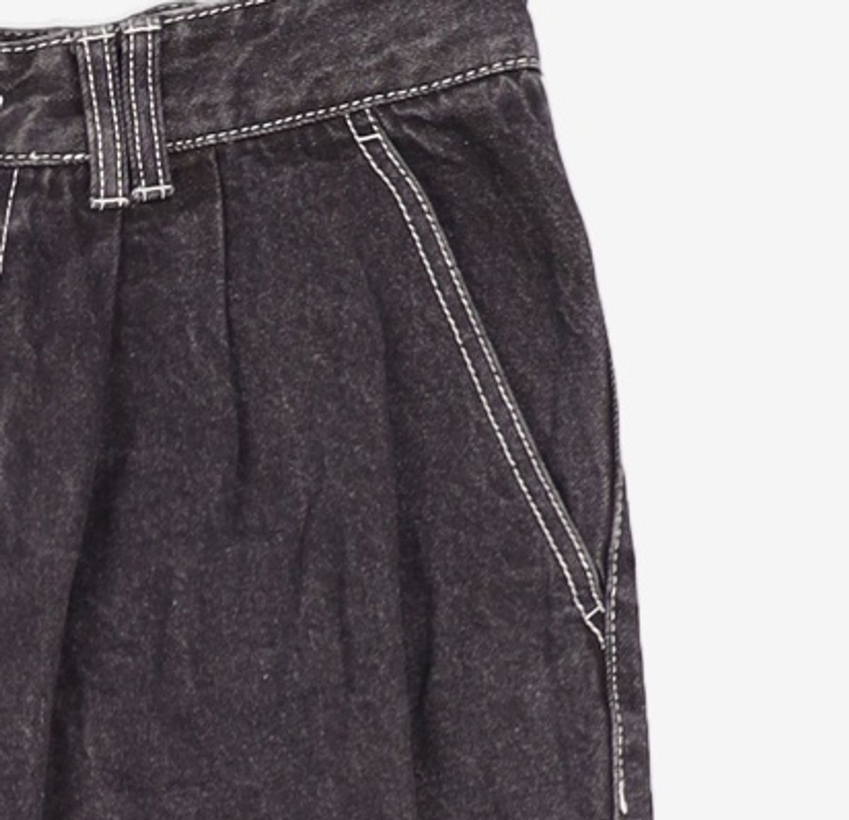 데케트(DECET) [AMC 데님]Dawn 2Pleats Wide Jeans DCPT007AshBlack 30