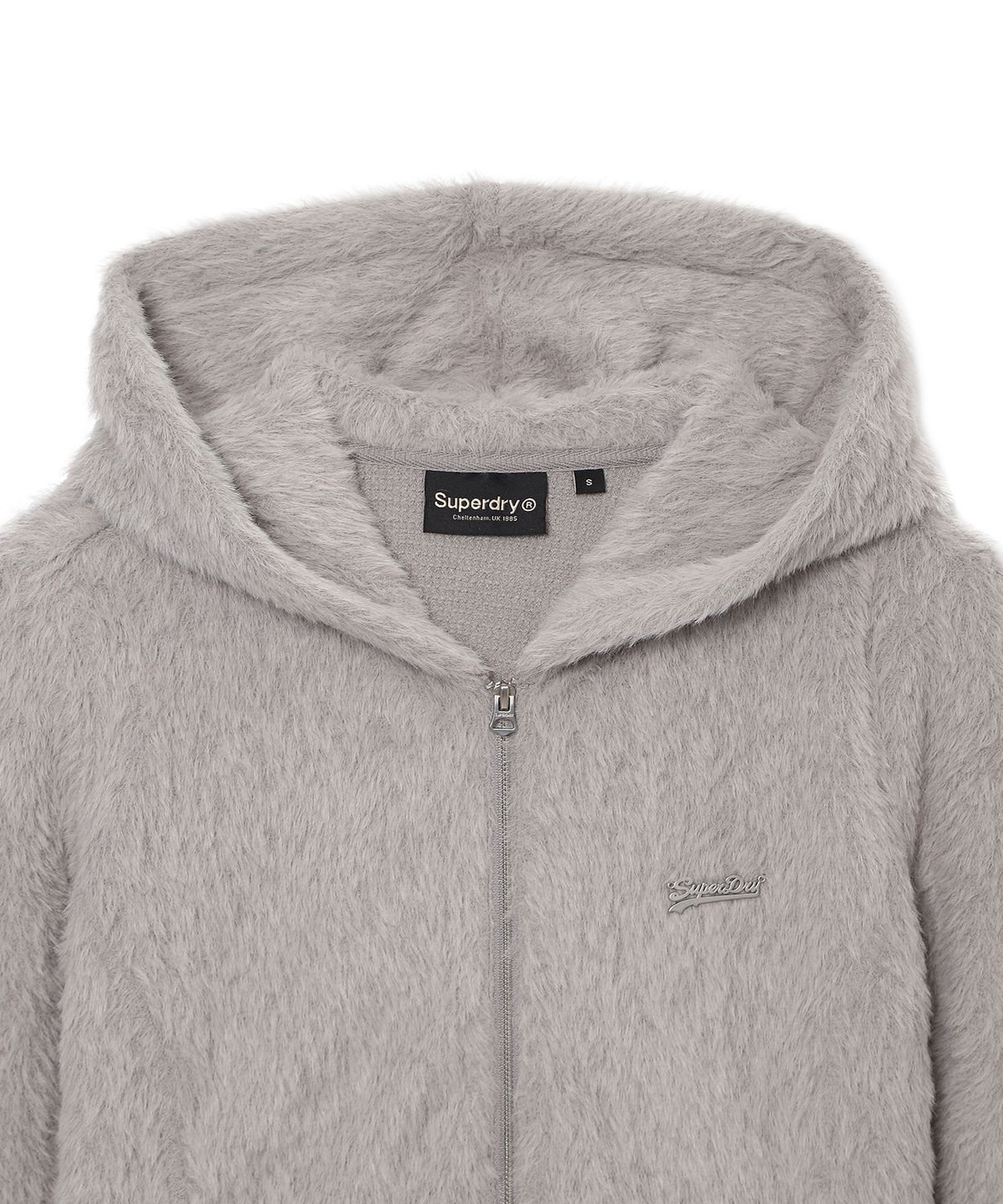 슈퍼드라이(SUPERDRY) 우먼스 퍼 텍스처드 집업 그레이 SDFJWFQ11GRY