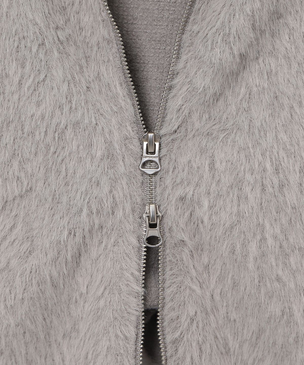슈퍼드라이(SUPERDRY) 우먼스 퍼 텍스처드 집업 그레이 SDFJWFQ11GRY