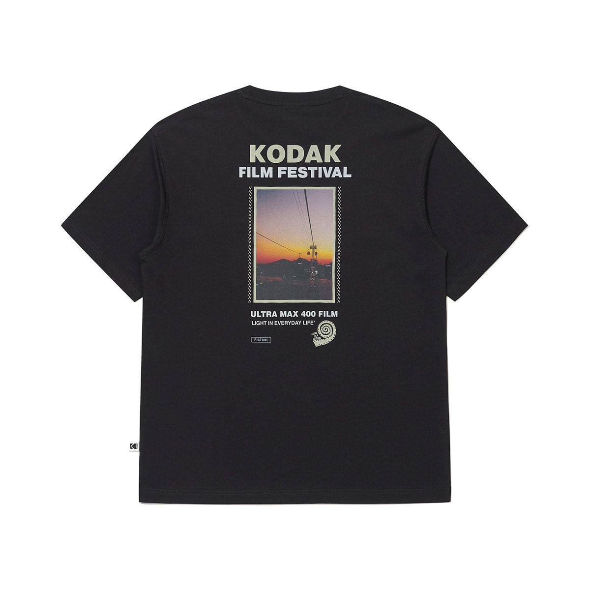 코닥(KODAK) 필름 페스티벌 파노라마 반팔 티셔츠 BLACK