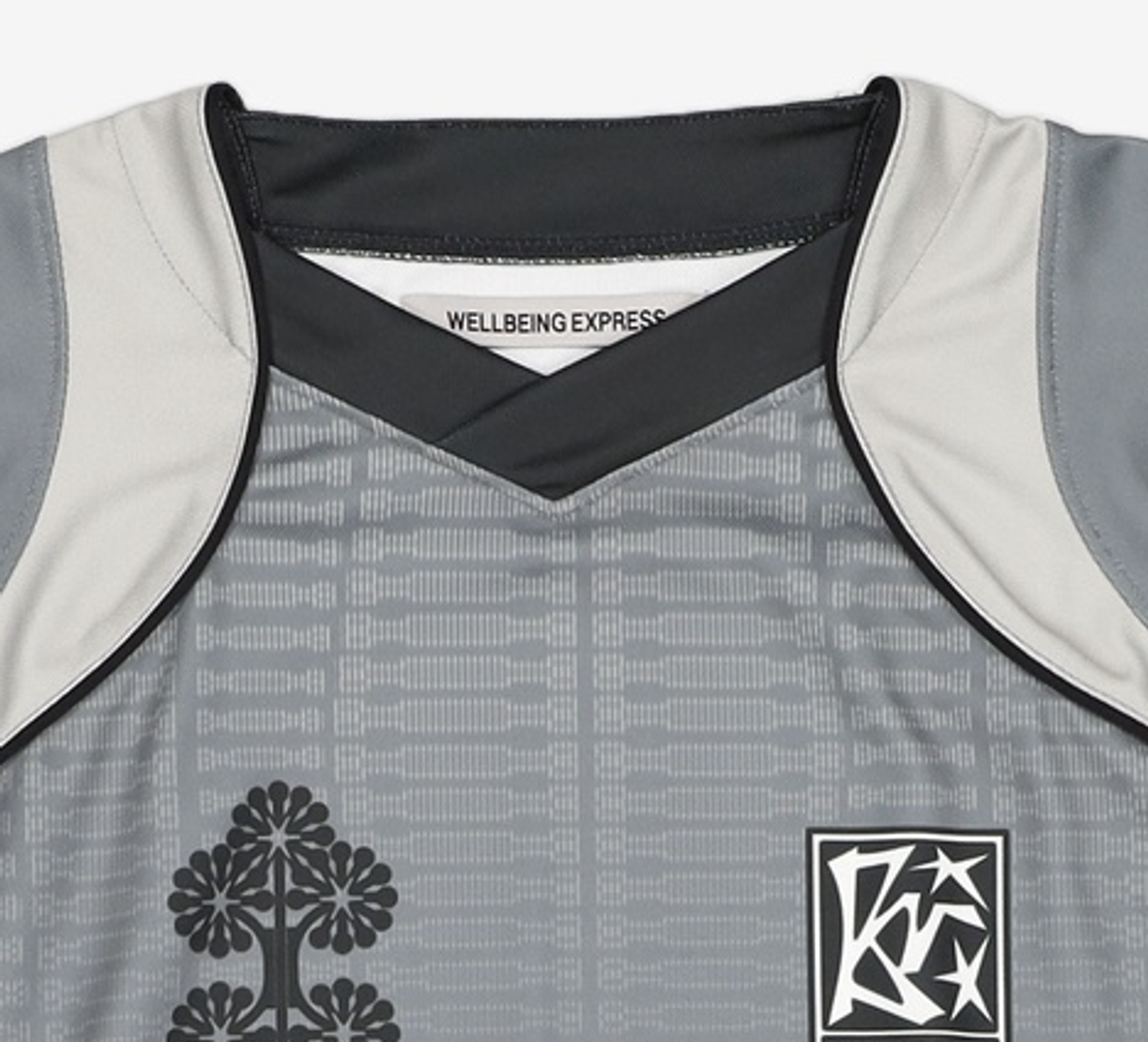 웰빙익스프레스(WELLBEING EXPRESS) Oversized Mesh Jersey Top Grey OS