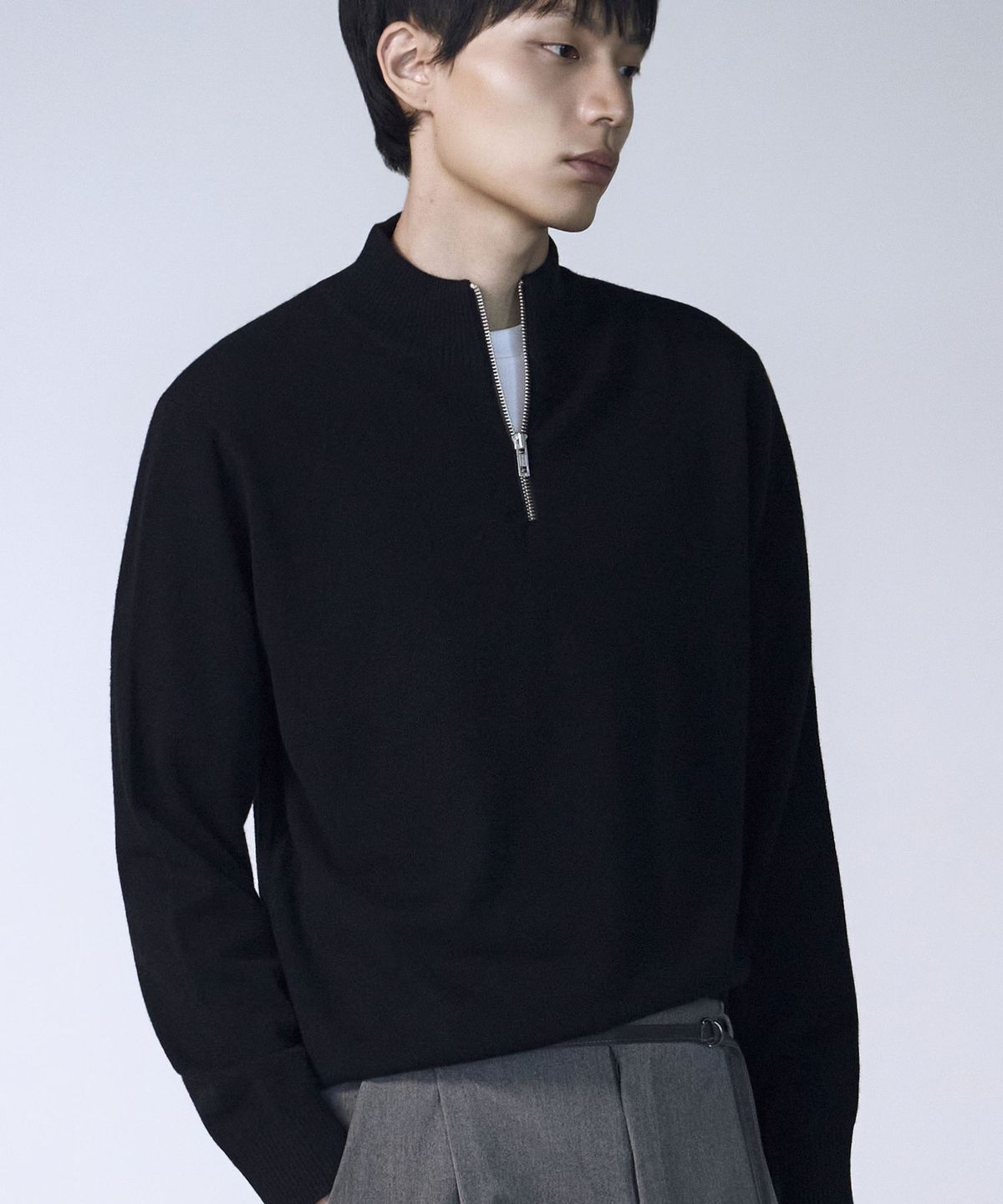 더니트컴퍼니(THEKNITCOMPANY) 울 캐시미어 하프 집업 스웨터 6color