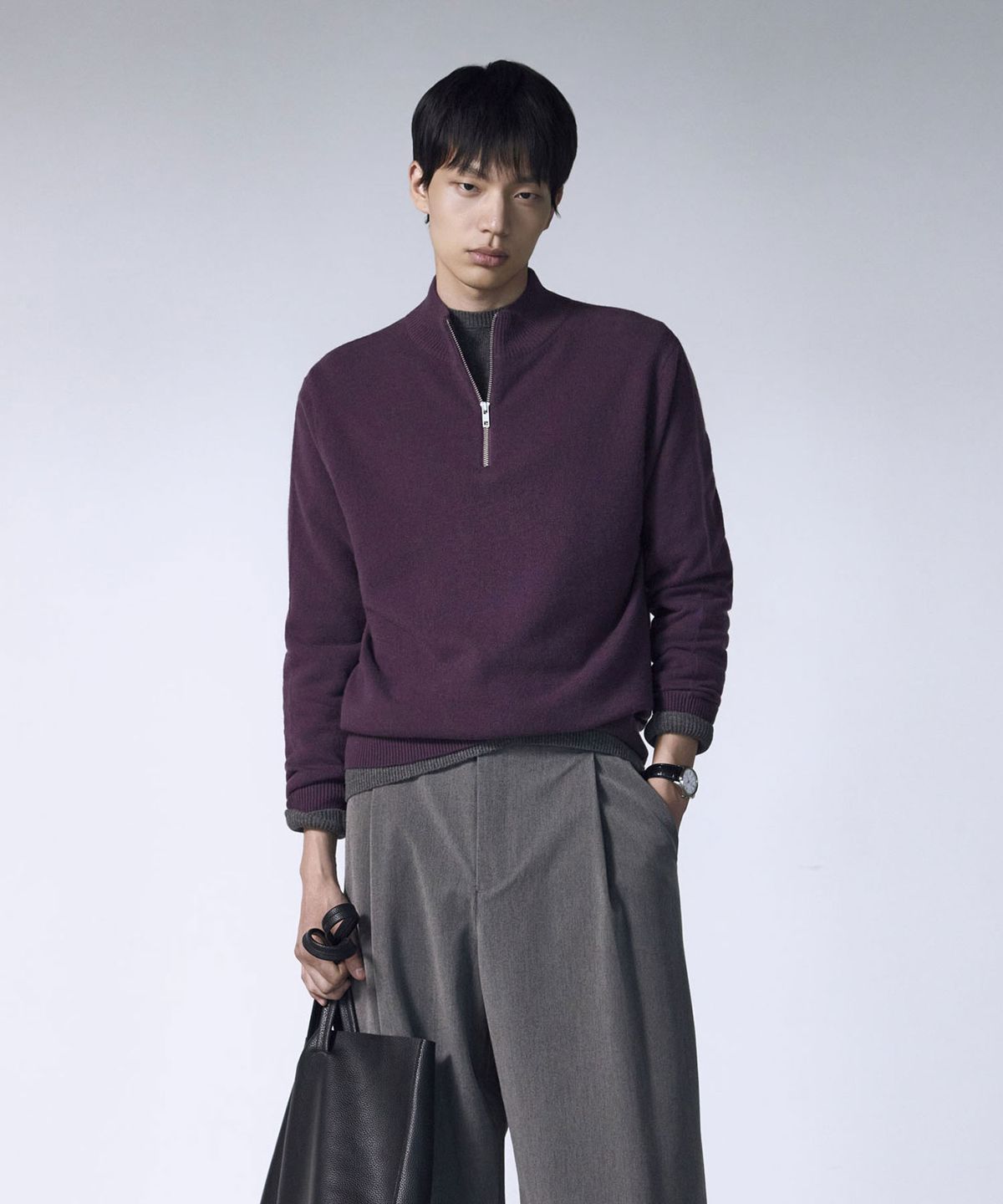 더니트컴퍼니(THEKNITCOMPANY) 울 캐시미어 하프 집업 스웨터 6color