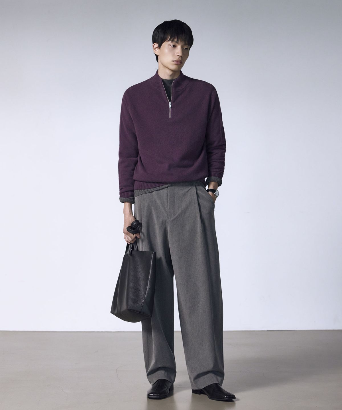 더니트컴퍼니(THEKNITCOMPANY) 울 캐시미어 하프 집업 스웨터 6color