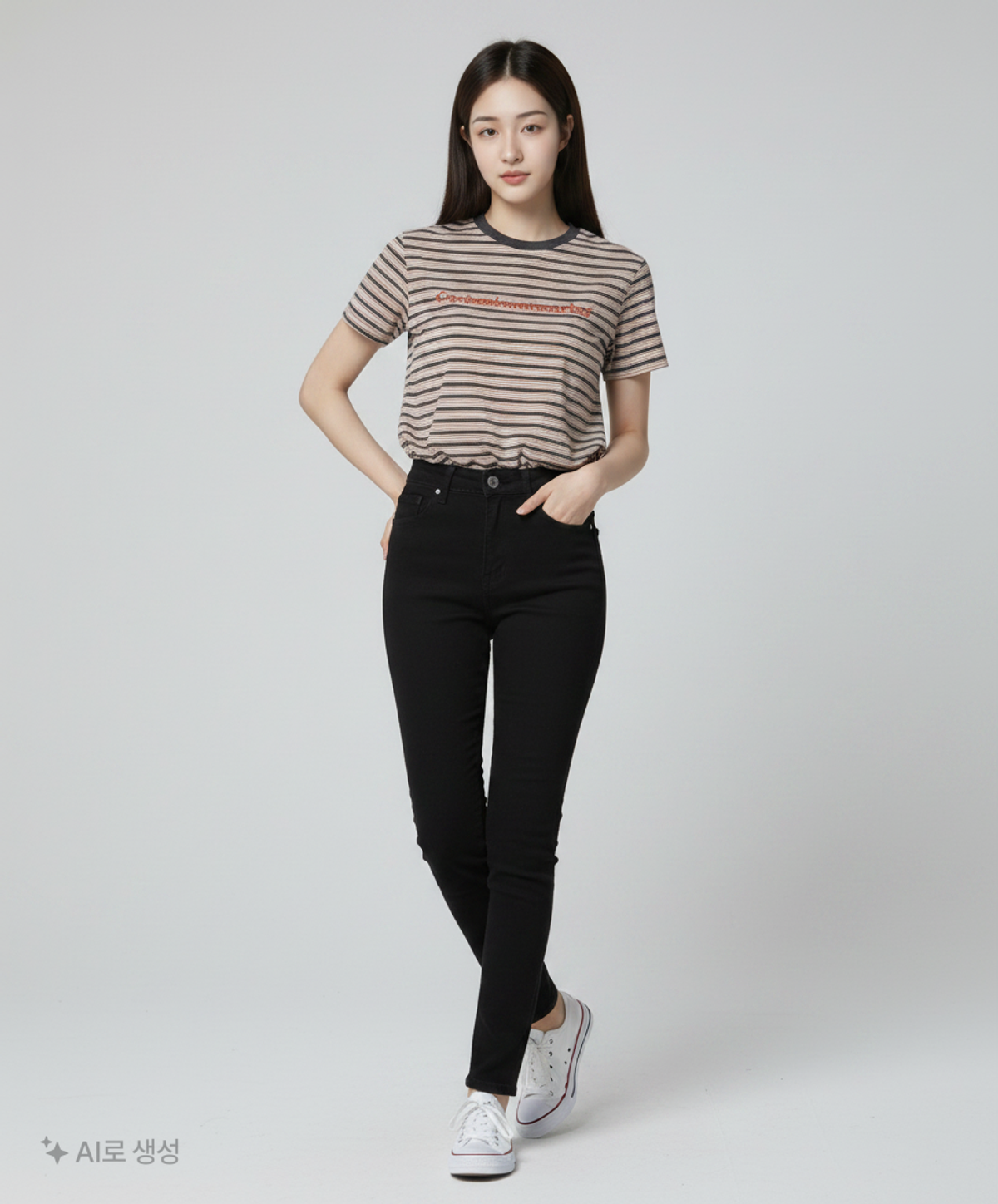 캑터스도넛마켓(CACTUSDONUTMARKET) Logo Multi Stripe T-Shirt - Orange M