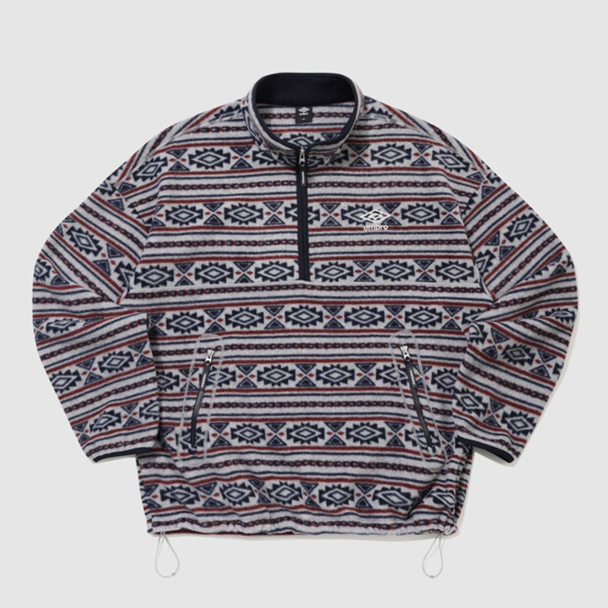 엄브로(UMBRO) 알파플리스 스탠넥 하프집업 그레이 UR423CFSN1