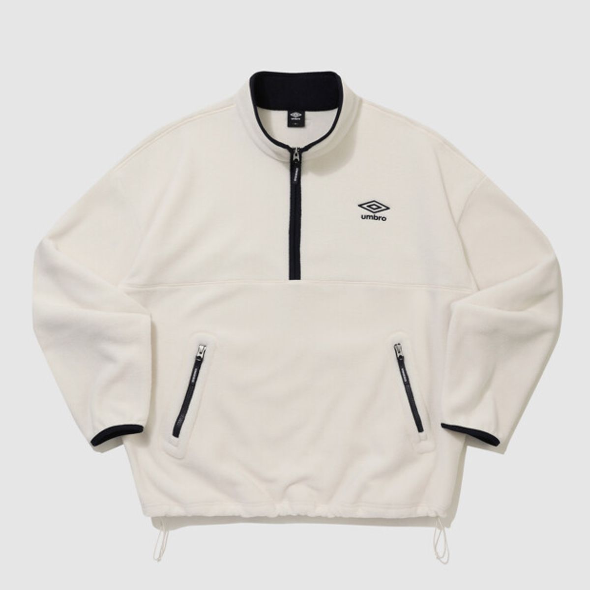 엄브로(UMBRO) 알파플리스 스탠넥 하프집업 아이보리 UR423CFSN1