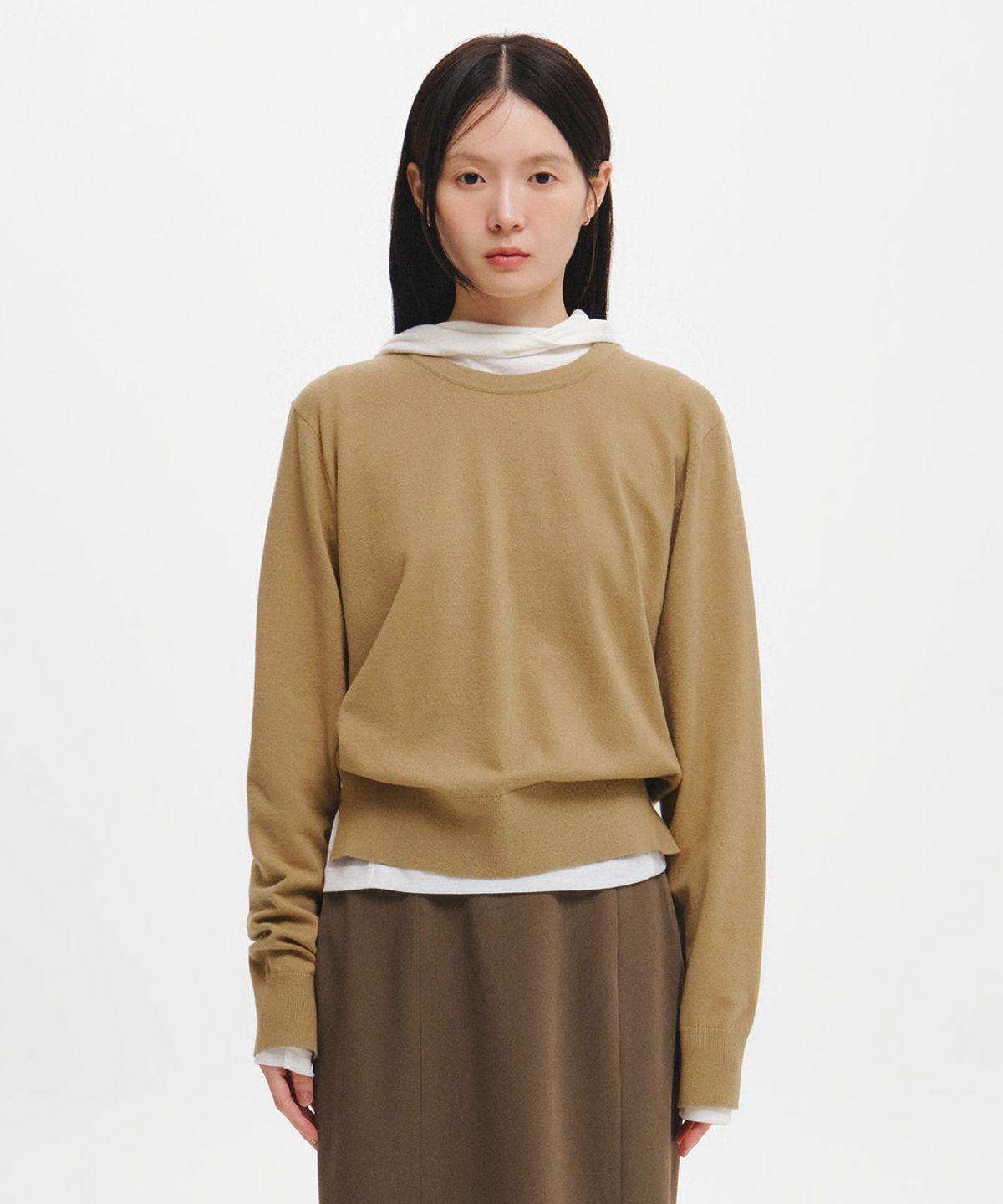 제너럴아이디어(GENERALIDEA) 릴렉스드 에센셜 크루넥 풀오버 [BEIGE] / GF7LKP510
