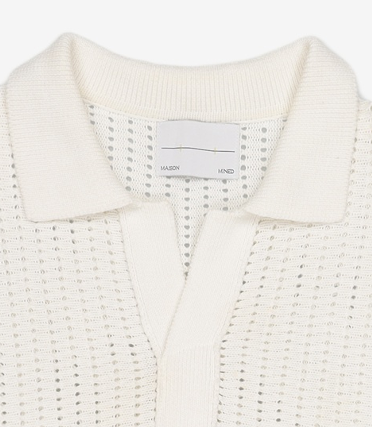 메종미네드(MAISON MINED) BUTTER CREAM KNIT HALF SHIRTS S