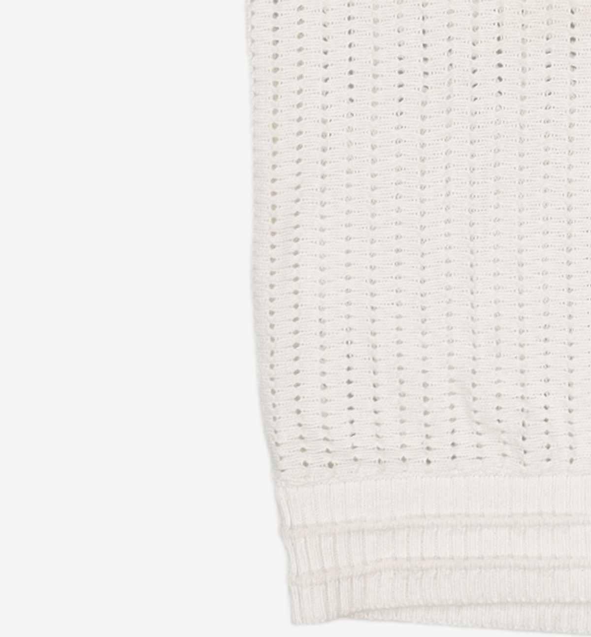 메종미네드(MAISON MINED) BUTTER CREAM KNIT HALF SHIRTS S