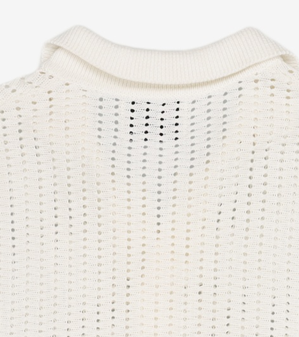 메종미네드(MAISON MINED) BUTTER CREAM KNIT HALF SHIRTS S