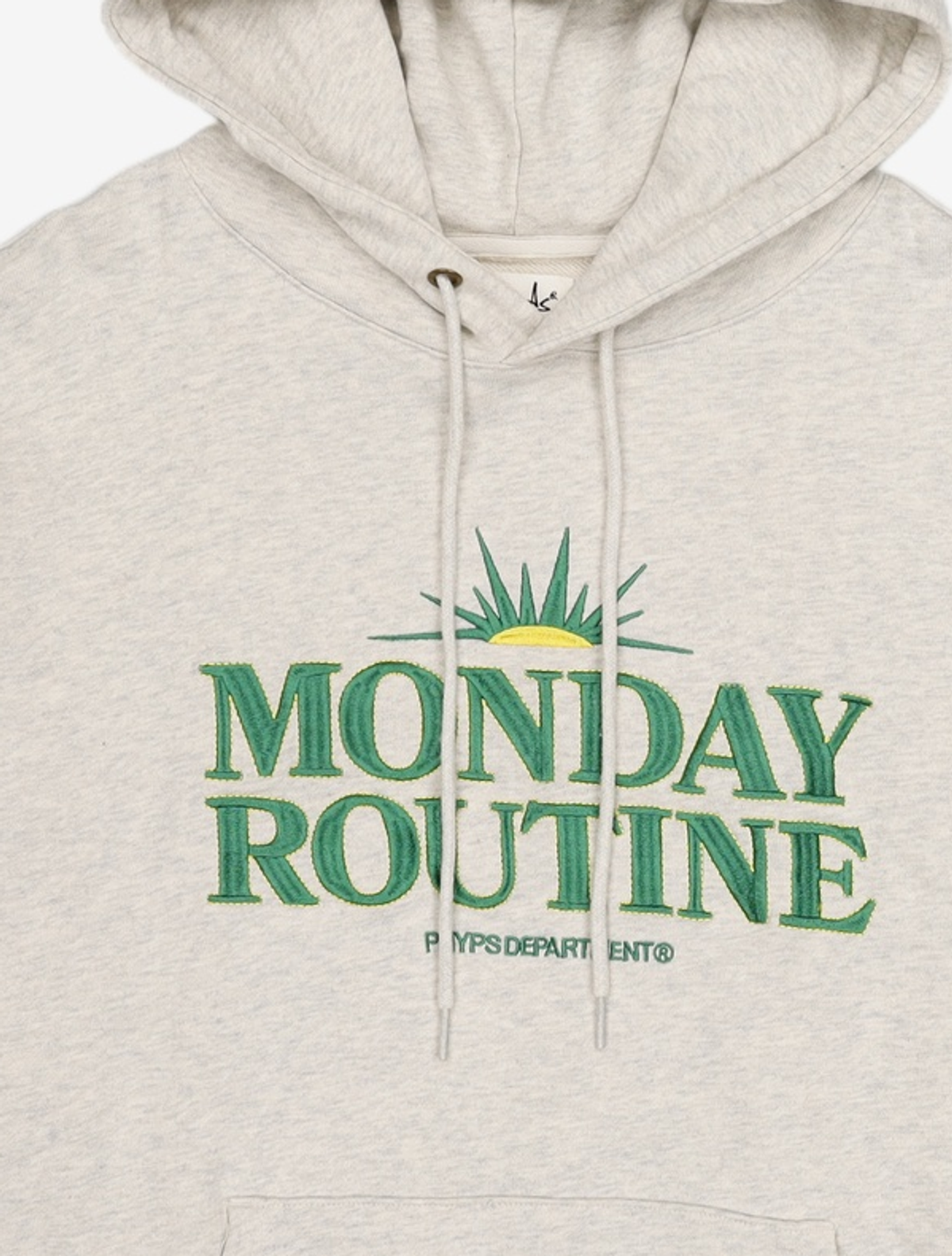 피지컬 디파트먼트(PHYSICAL DEPARTMENT) MONDAY ROUTINE STITCH HOODIE OATMEAL M