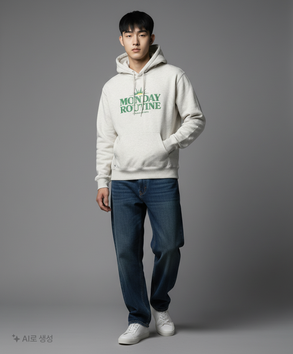 피지컬 디파트먼트(PHYSICAL DEPARTMENT) MONDAY ROUTINE STITCH HOODIE OATMEAL M