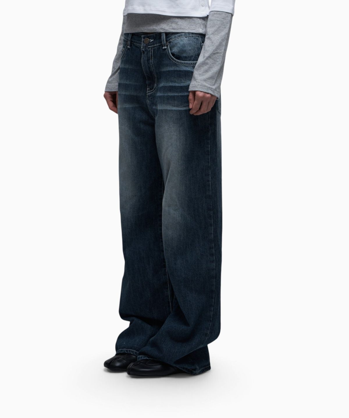 시너진(SYNERJYN) 201 CAT WASHING STRAIGHT JEANS DEEP BLUE