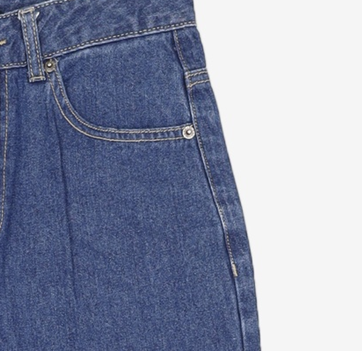 미쏘(MIXXO) 밑단말아박기 롱와이드핏 데님 MIWTJC807J 26