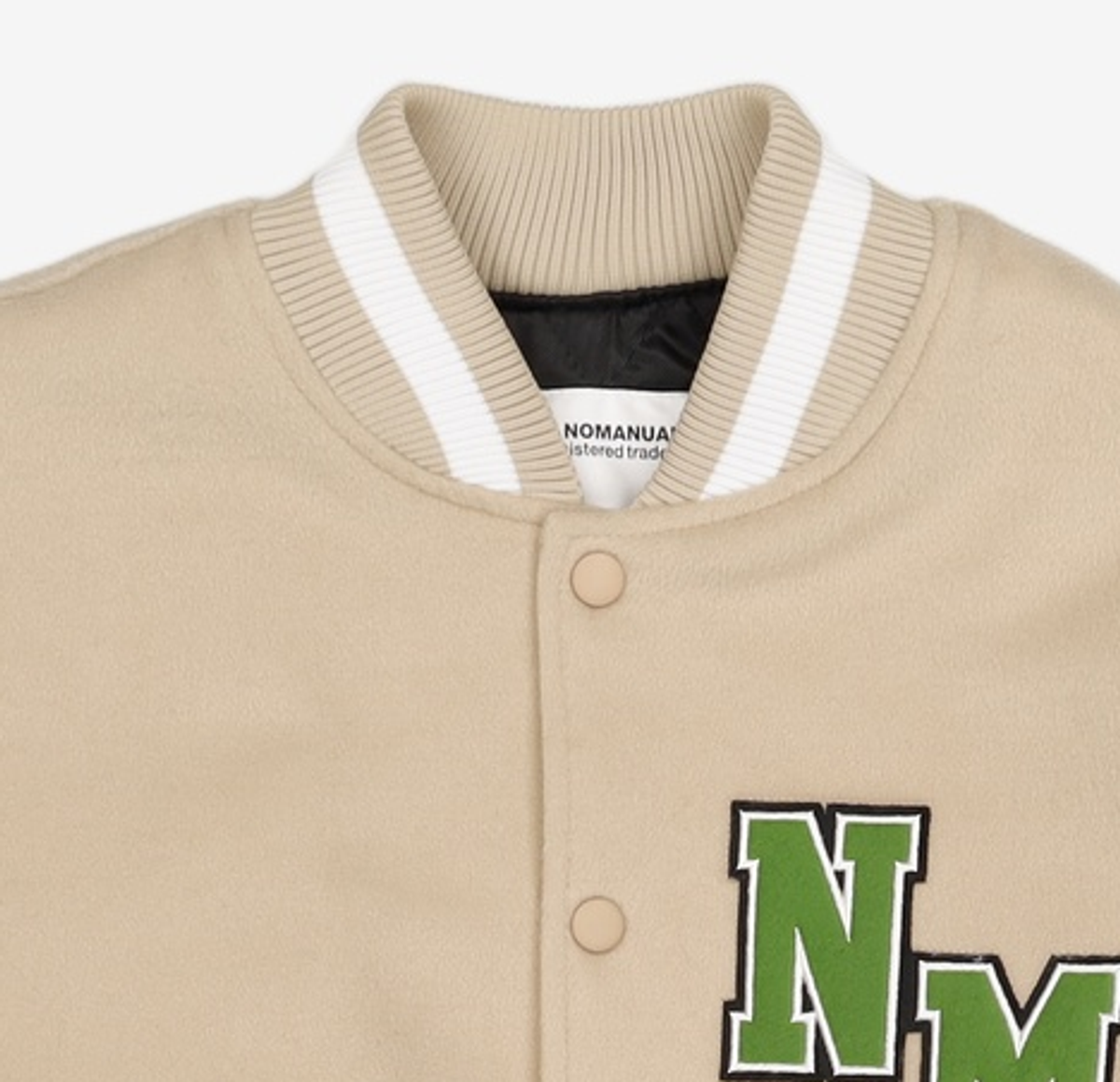 노매뉴얼(NOMANUAL) TAYLOR VARSITY JACKET - BEIGE 95