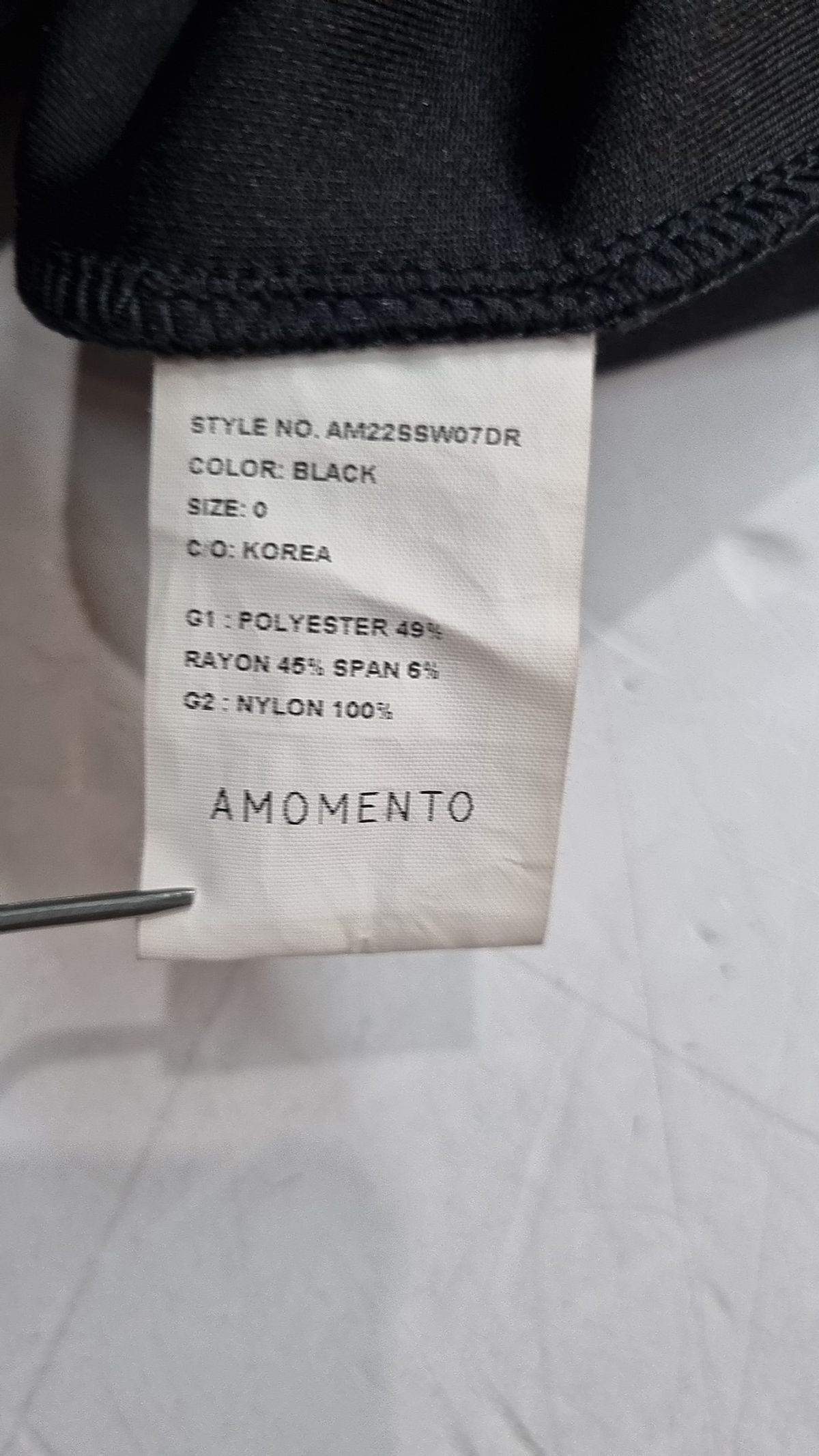 아모멘토(AMOMENTO) SHEER JERSEY DRESS_BLACK 0