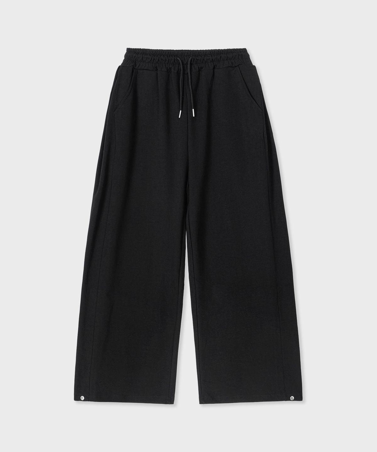 굿라이프웍스(GLW) [unisex] 와이드 스냅 절개 스웻 팬츠 블랙