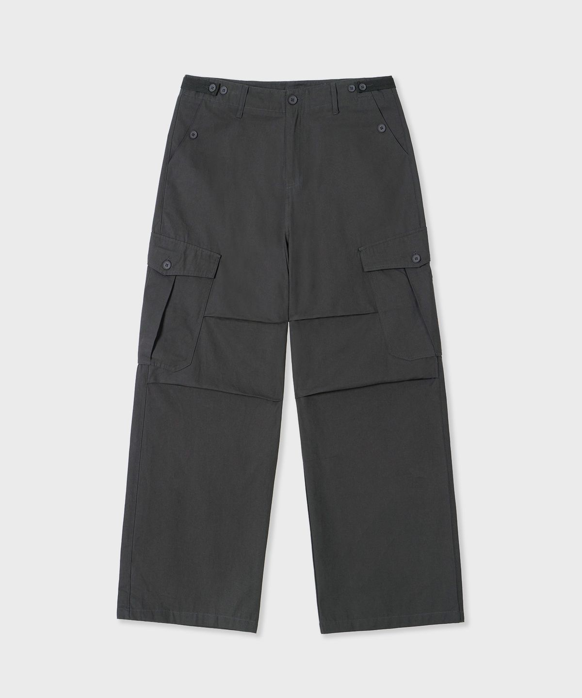 굿라이프웍스(GLW) [unisex] 와이드 빅포켓 코튼 카고 팬츠 차콜