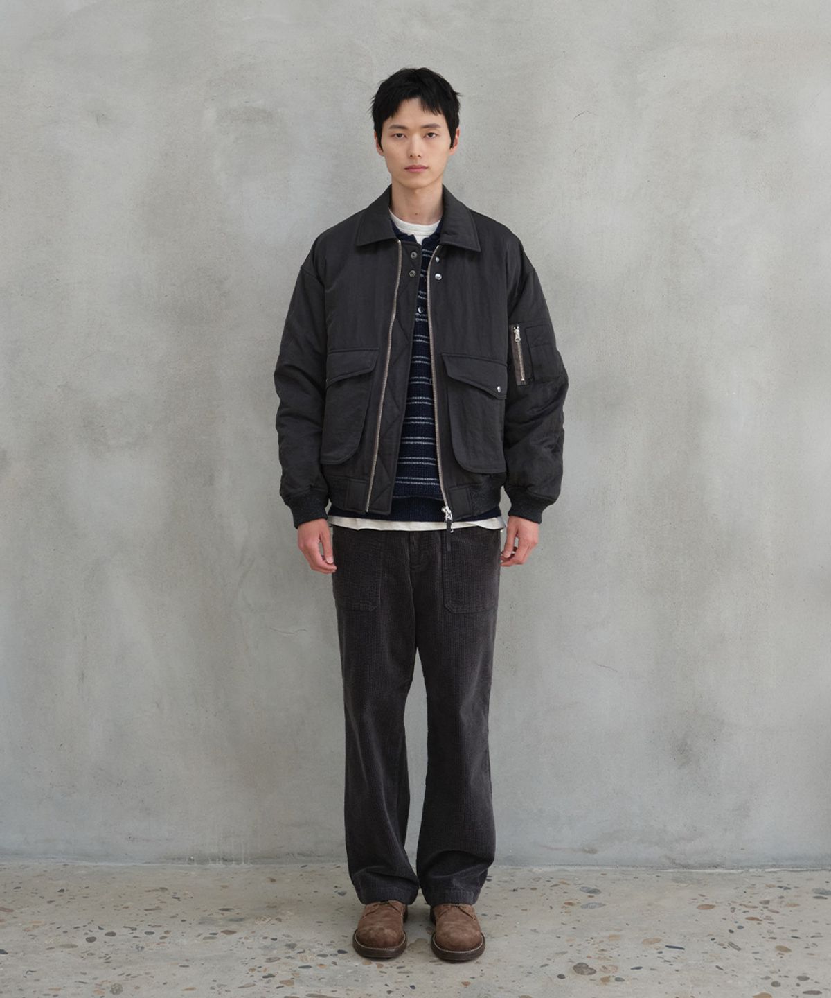 홀리선(HORLISUN) Cove Corduroy Loose Pants Charcoal