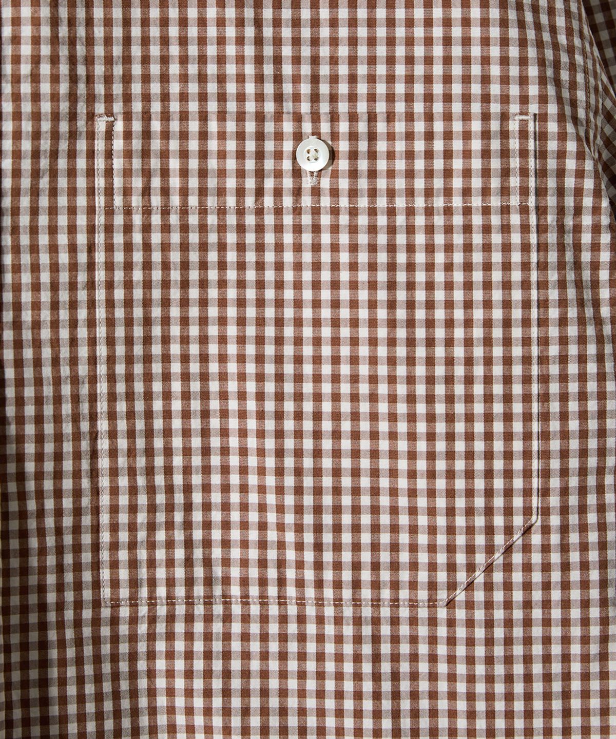 홀리선(HORLISUN) Jane Typewriter Gingham Check Shirt Brown