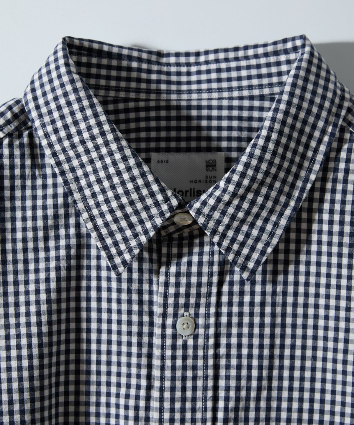 홀리선(HORLISUN) Jane Typewriter Gingham Check Shirt Navy
