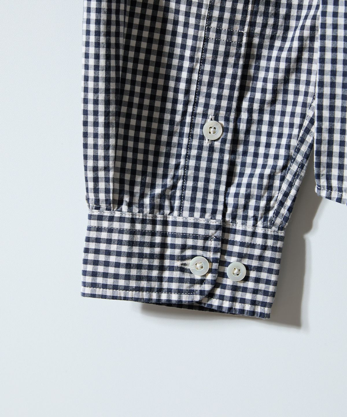 홀리선(HORLISUN) Jane Typewriter Gingham Check Shirt Navy