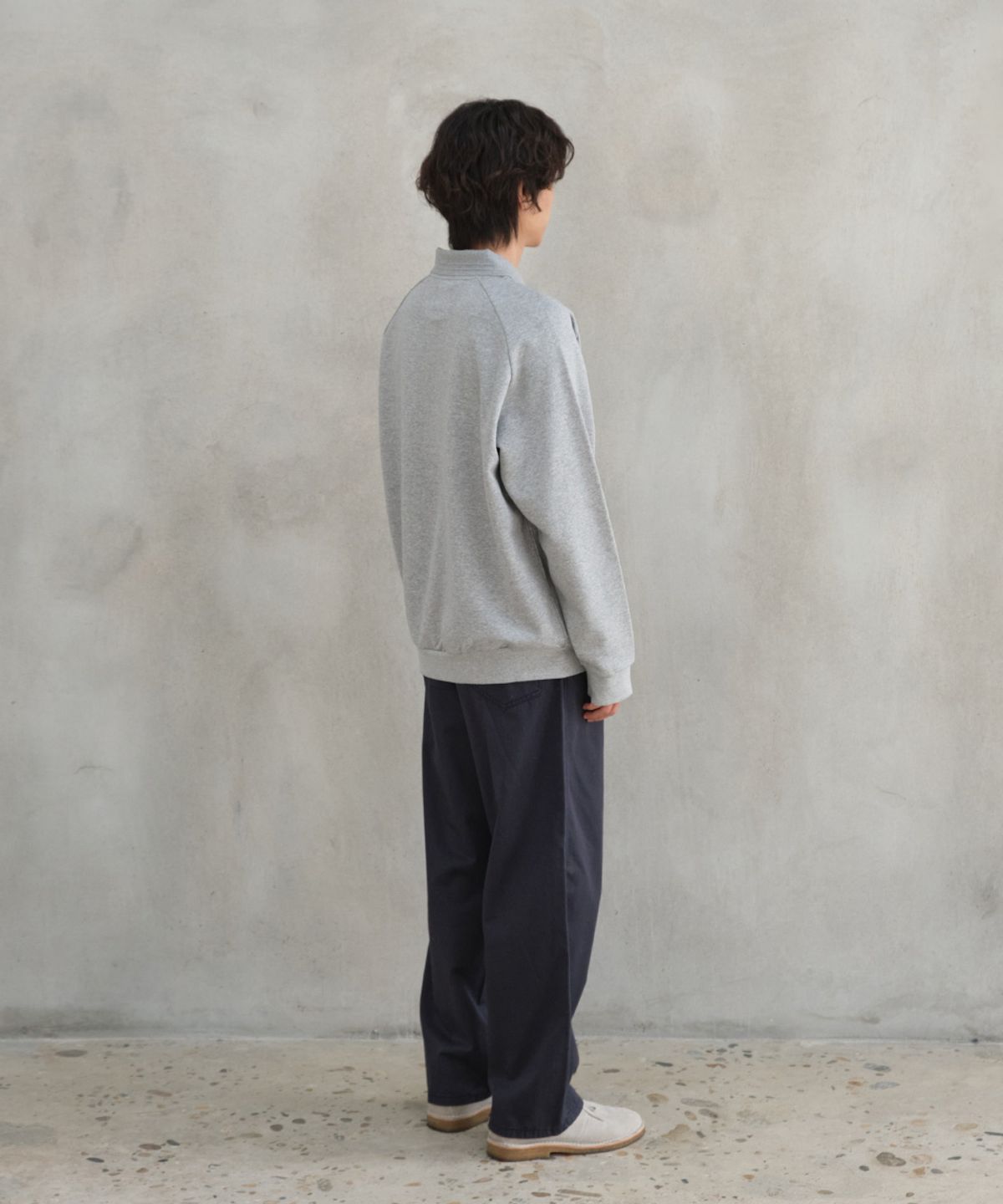 홀리선(HORLISUN) Sugarpine Raglan Collar Sweatshirt Melange Gray