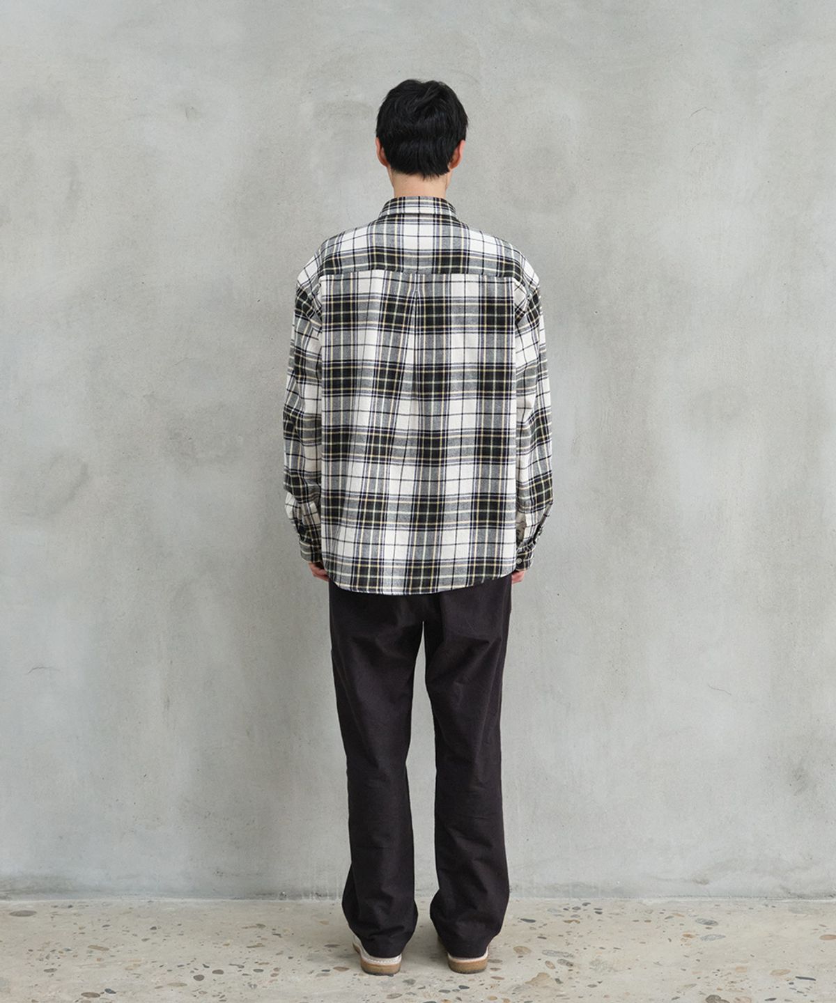 홀리선(HORLISUN) Madison Twill Check Shirt Ecru