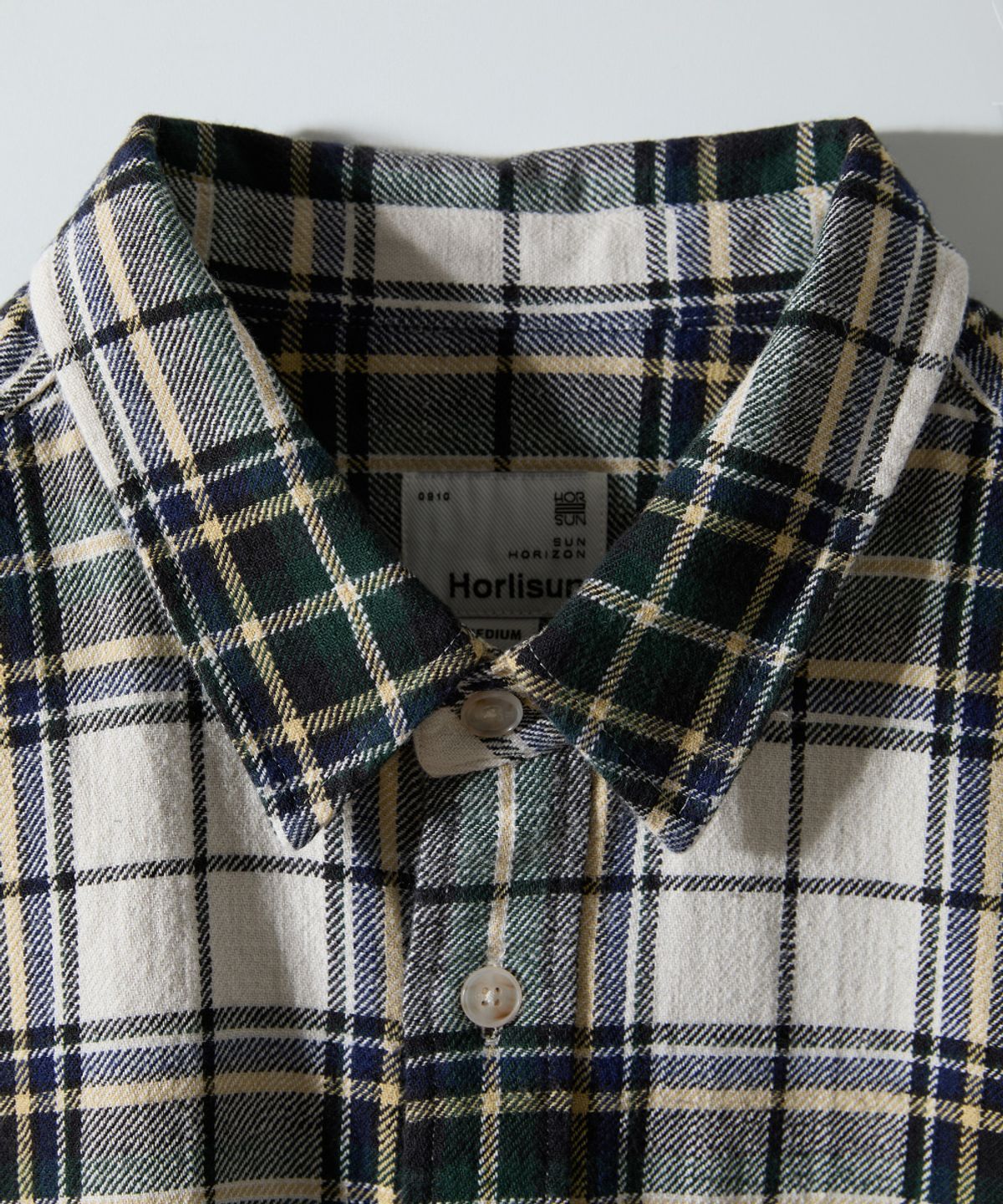 홀리선(HORLISUN) Madison Twill Check Shirt Ecru